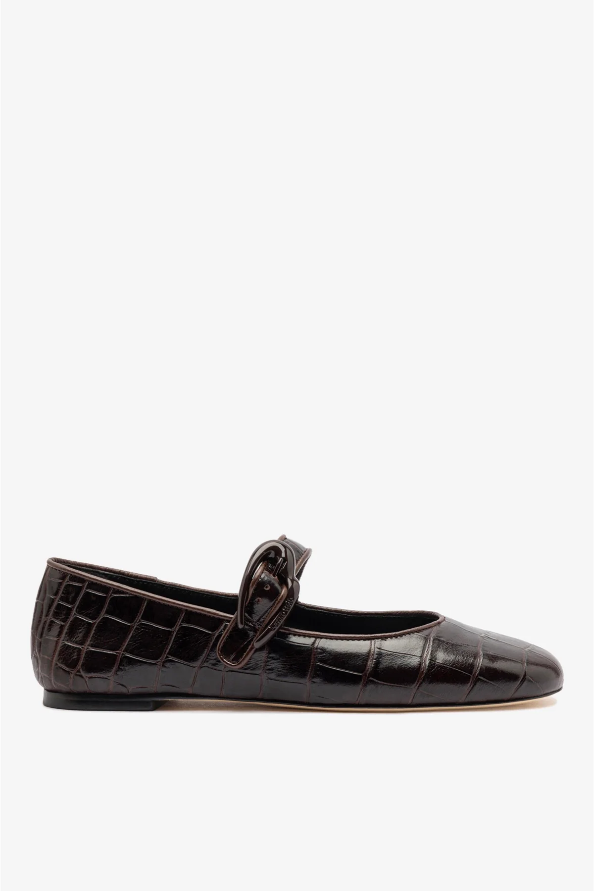 Sapatilha Verona Couro Croco Marrom