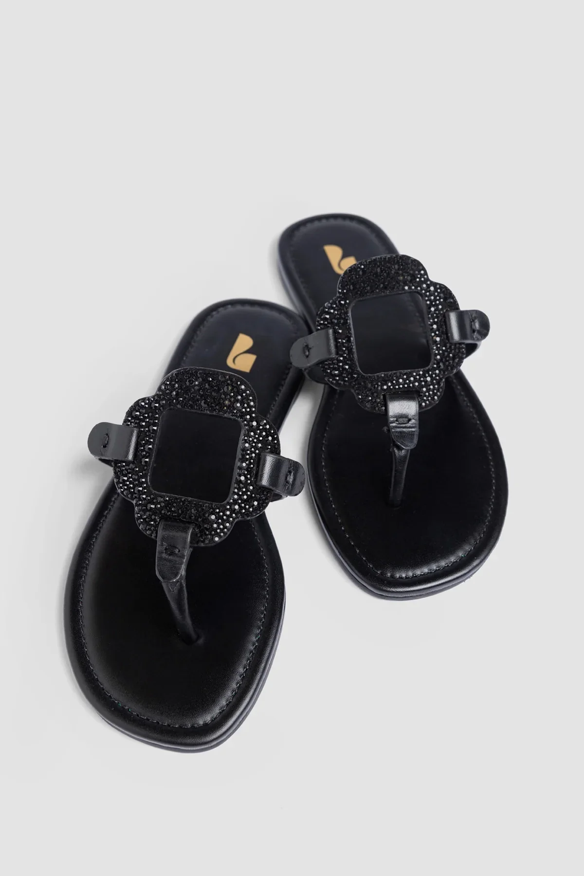 Sandália Flat Margherita Crystal Camurça Preto - Image 6