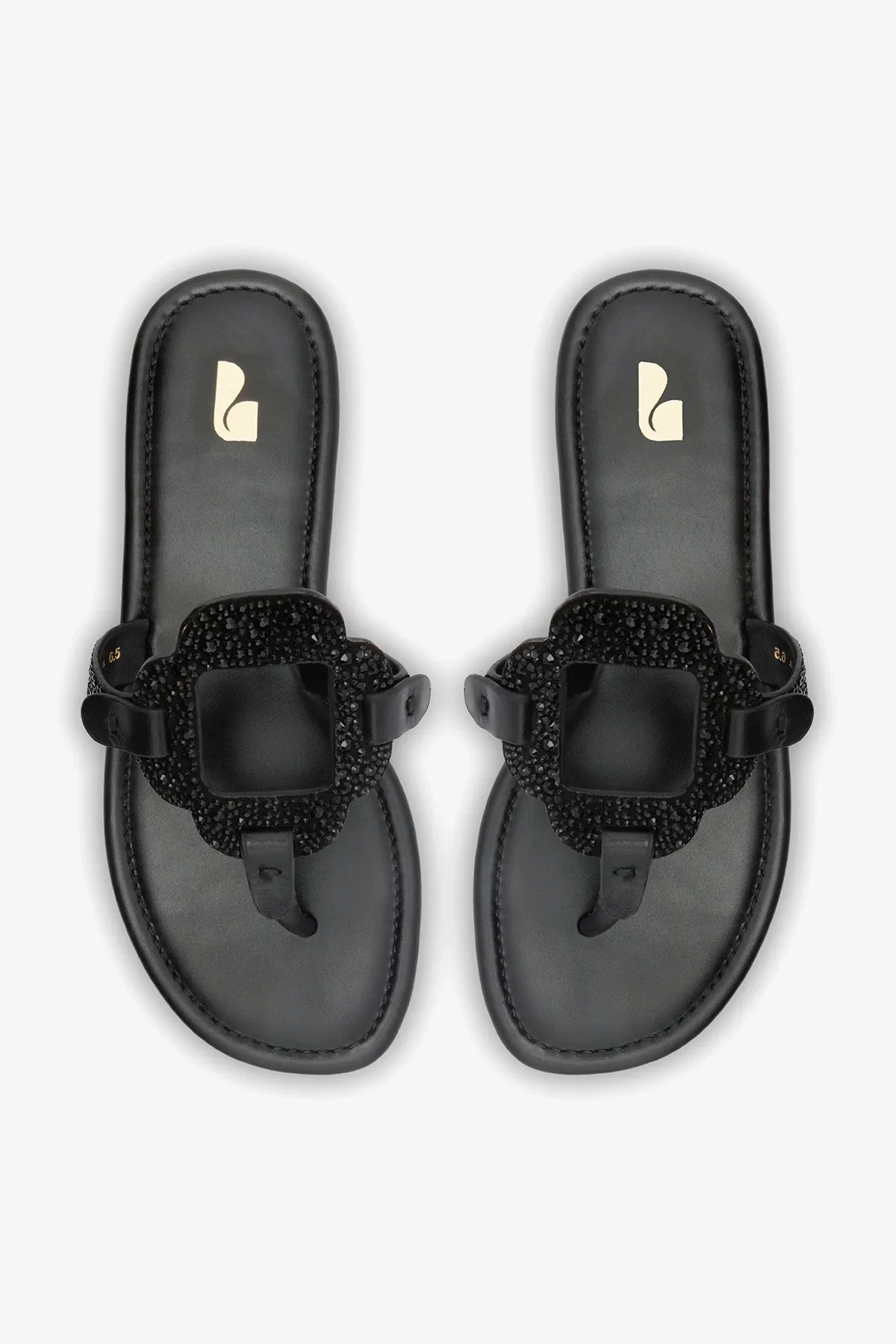 Sandália Flat Margherita Crystal Camurça Preto - Image 7