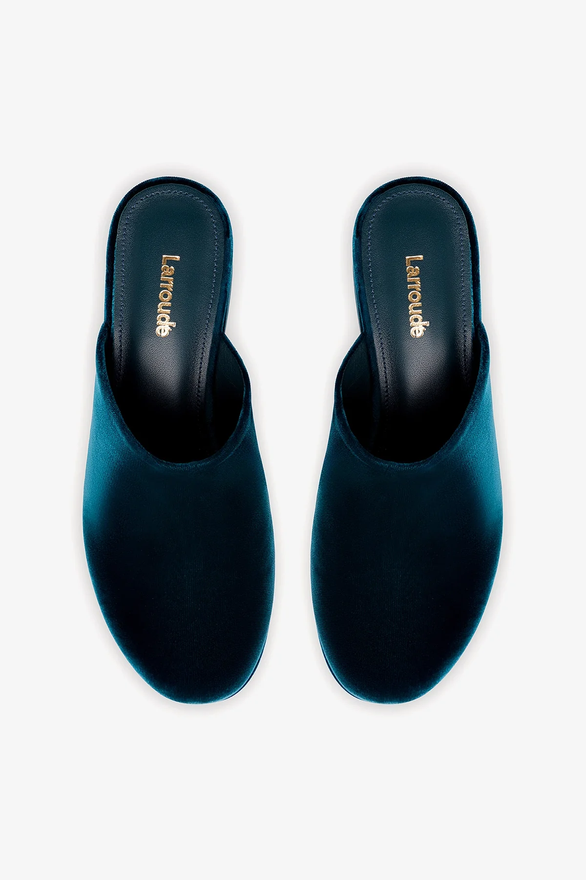 Mule Clog Plataforma Miso Veludo Azul - Image 7