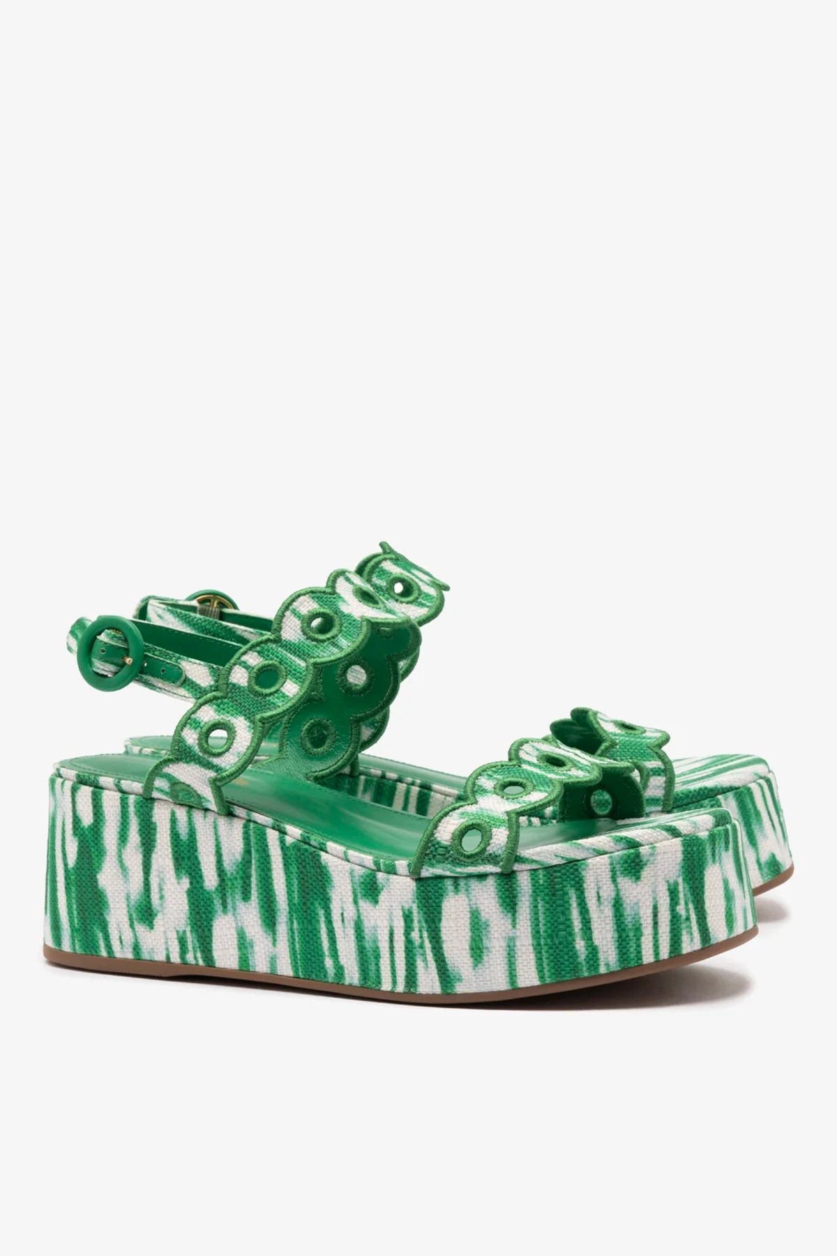 Flatform Florence Ráfia Tie Dye Verde - Image 3