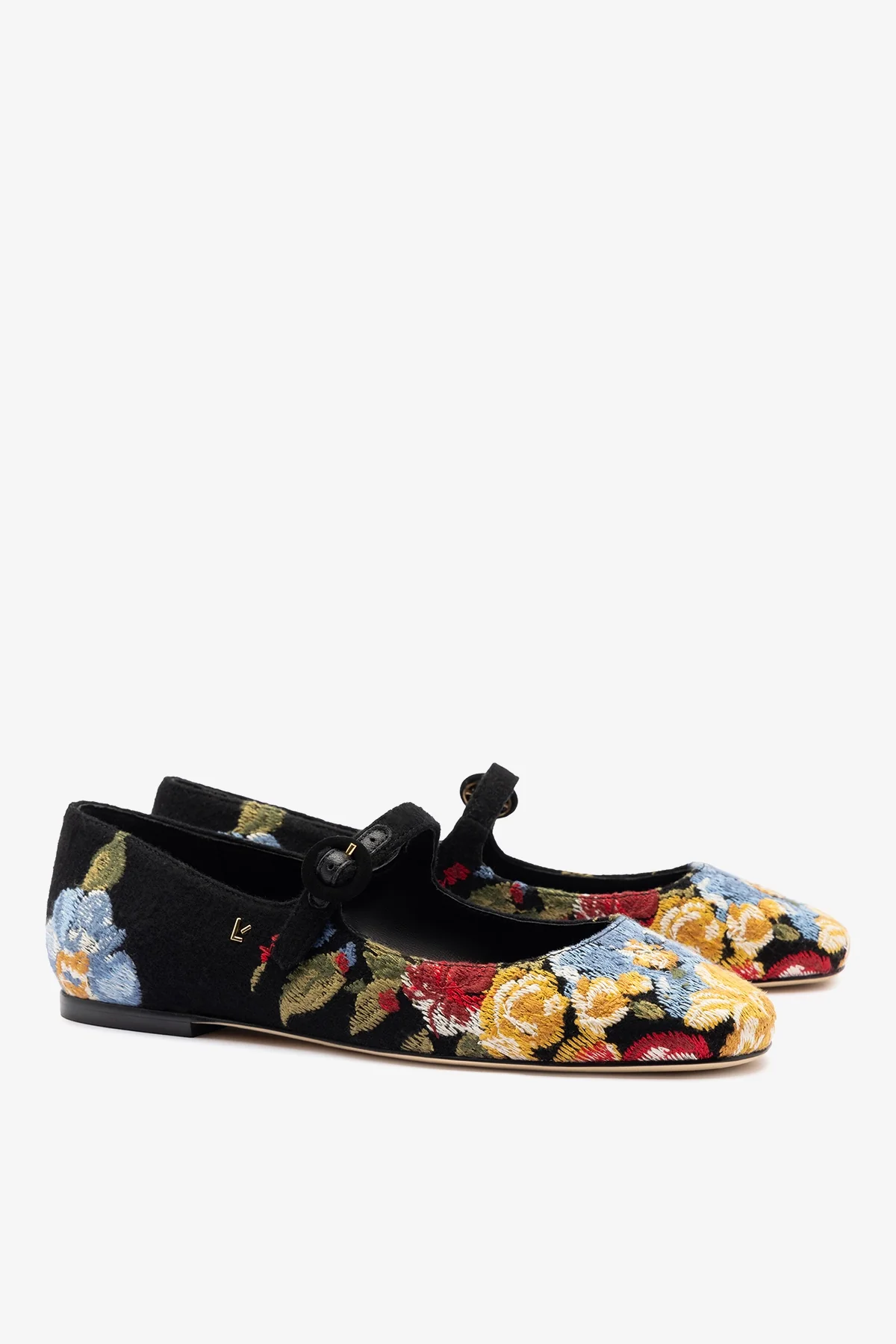 Larroudé x Markarian: Sapatilha Lã Preto Floral - Image 3