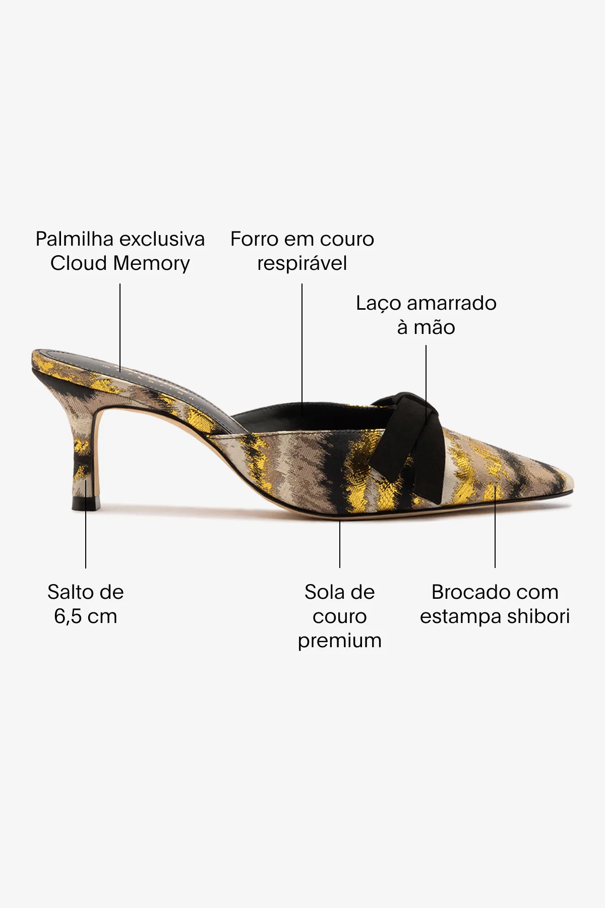 Larroudé x Markarian: Mule Brocado Estampado Dourado - Image 5