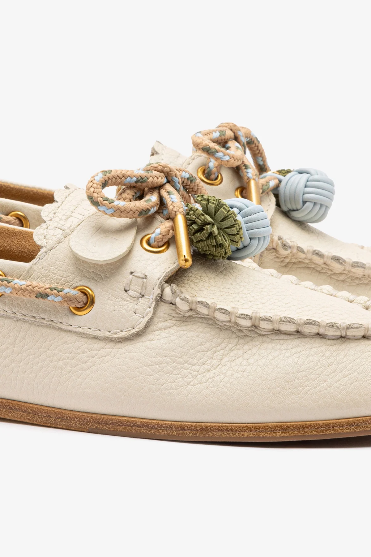 Mocassim Boat Shoe Cyprus Couro Off White - Image 4