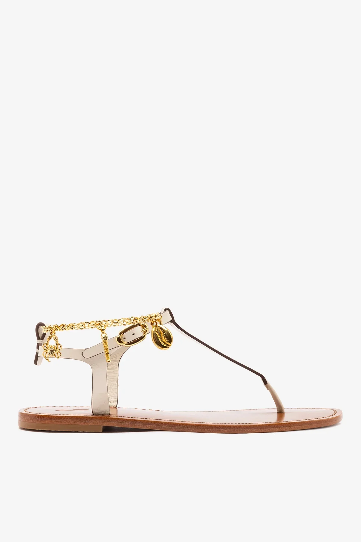Sandália Flat Gipsy Couro Off White