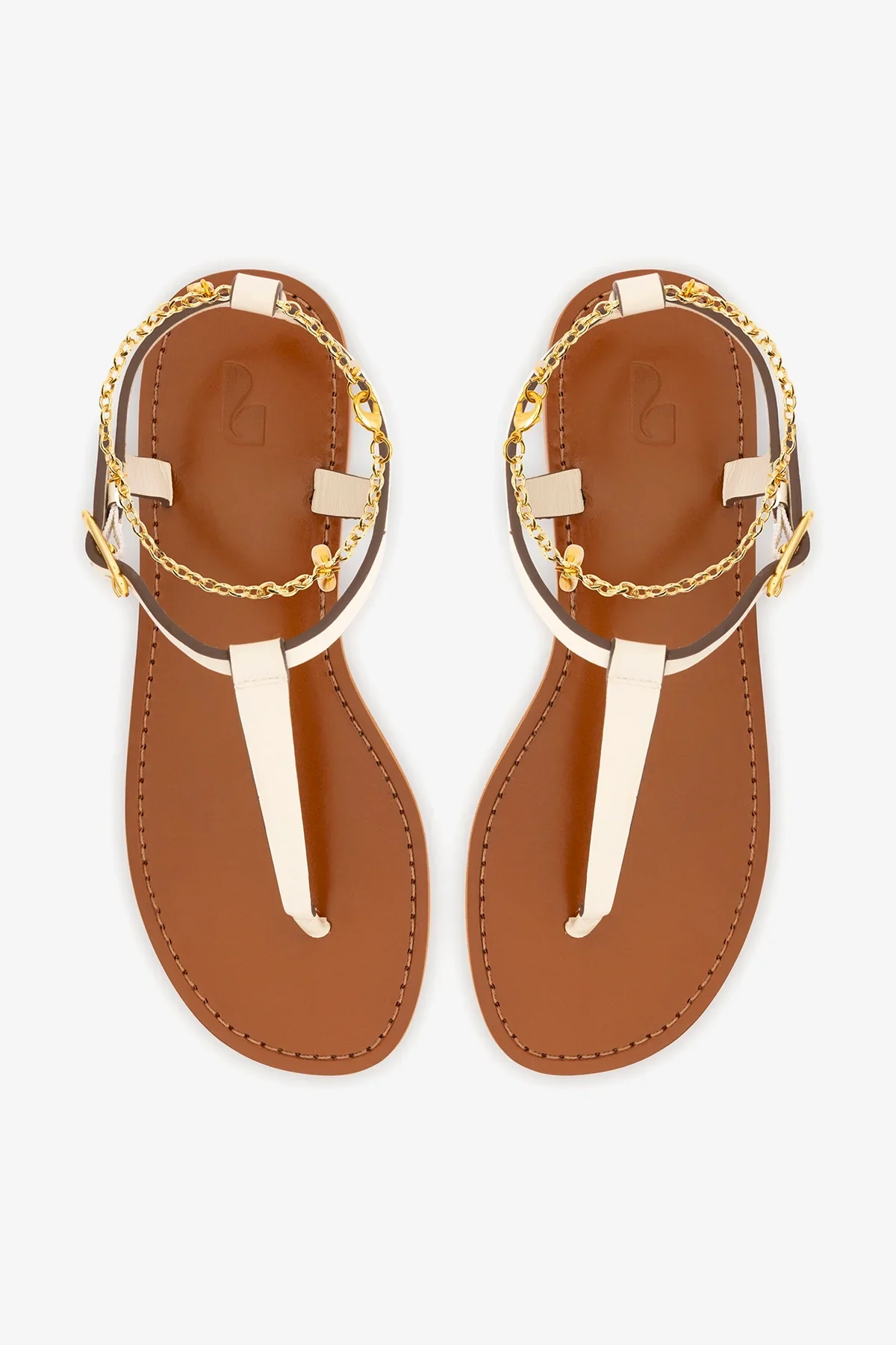 Sandália Flat Gipsy Couro Off White - Image 7