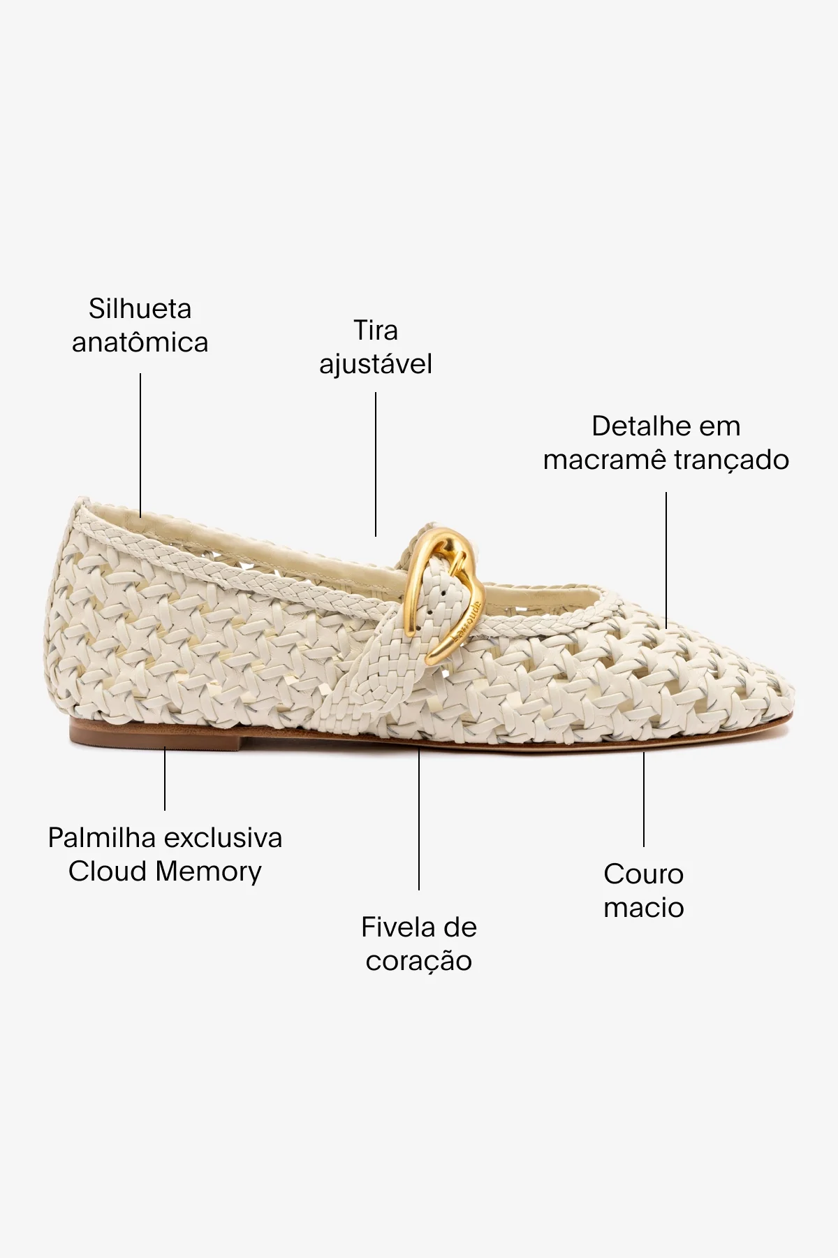 Sapatilha Verona New Macramê Couro Off White - Image 5