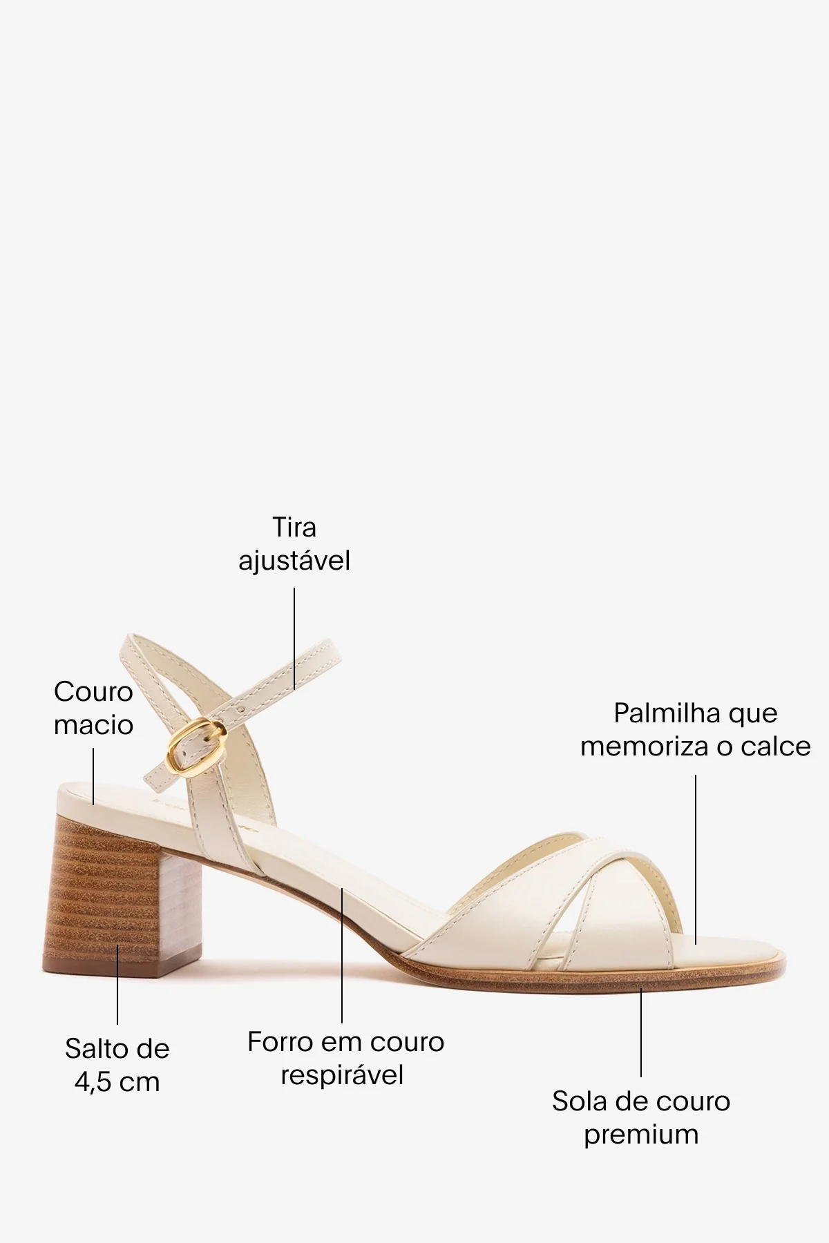 Sandália Roma Couro Off White - Image 5