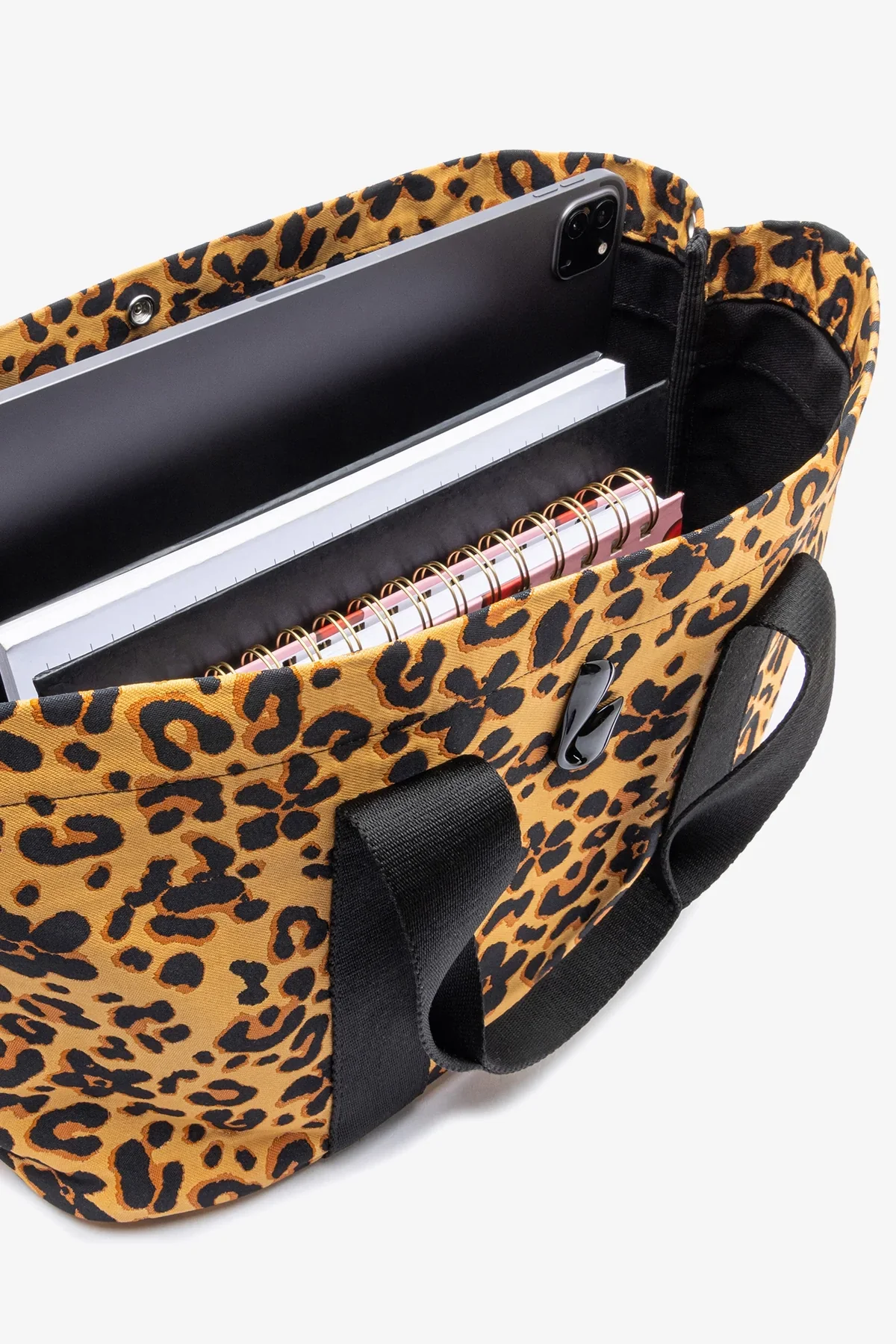 Bolsa Tote Bag Americana Jacquard Leopardo e Preto - Image 6