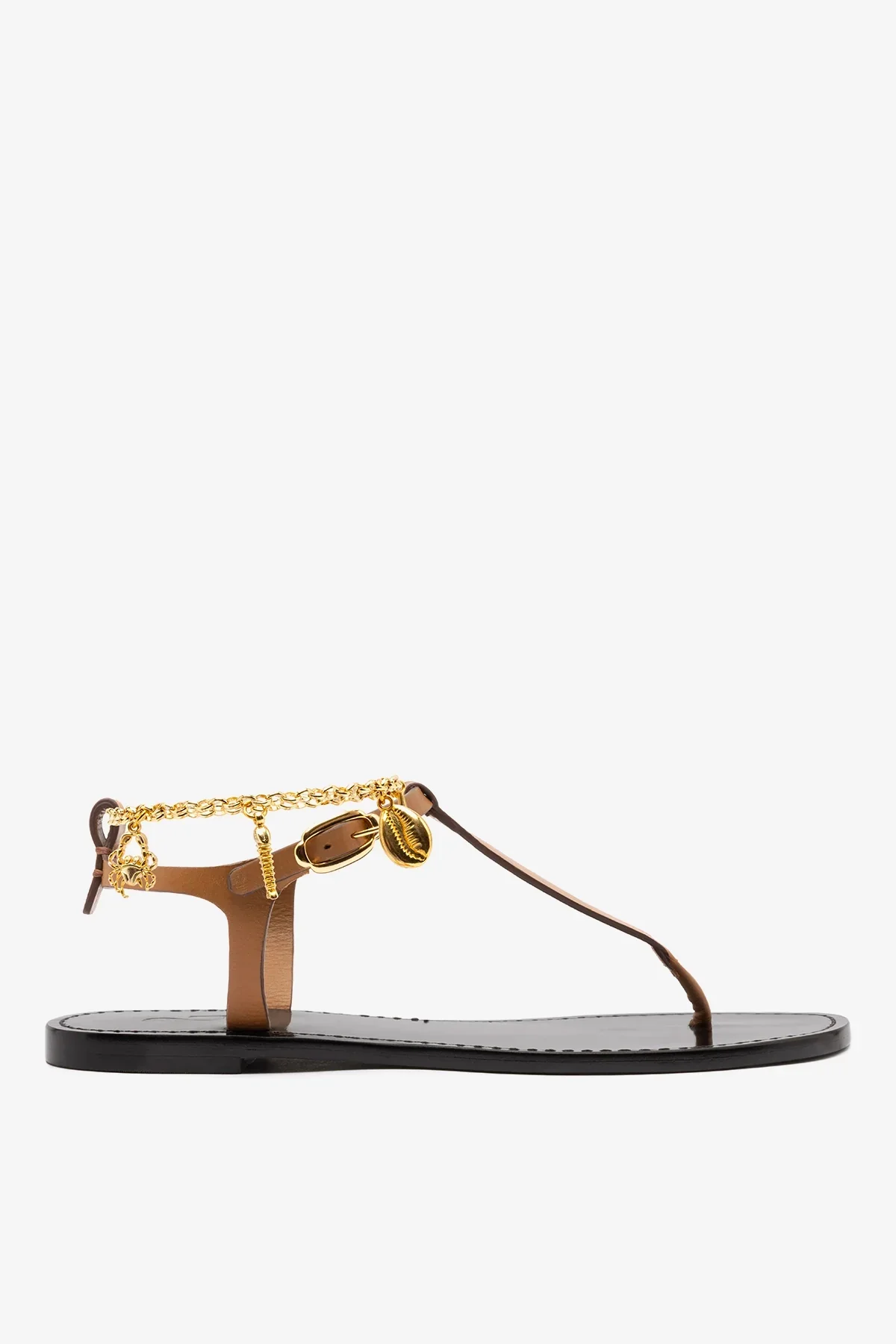 Sandália Flat Gipsy Couro Caramelo