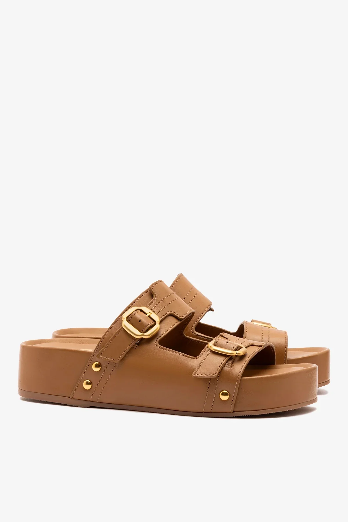 Flatform Milan Sport Couro Caramelo - Image 3