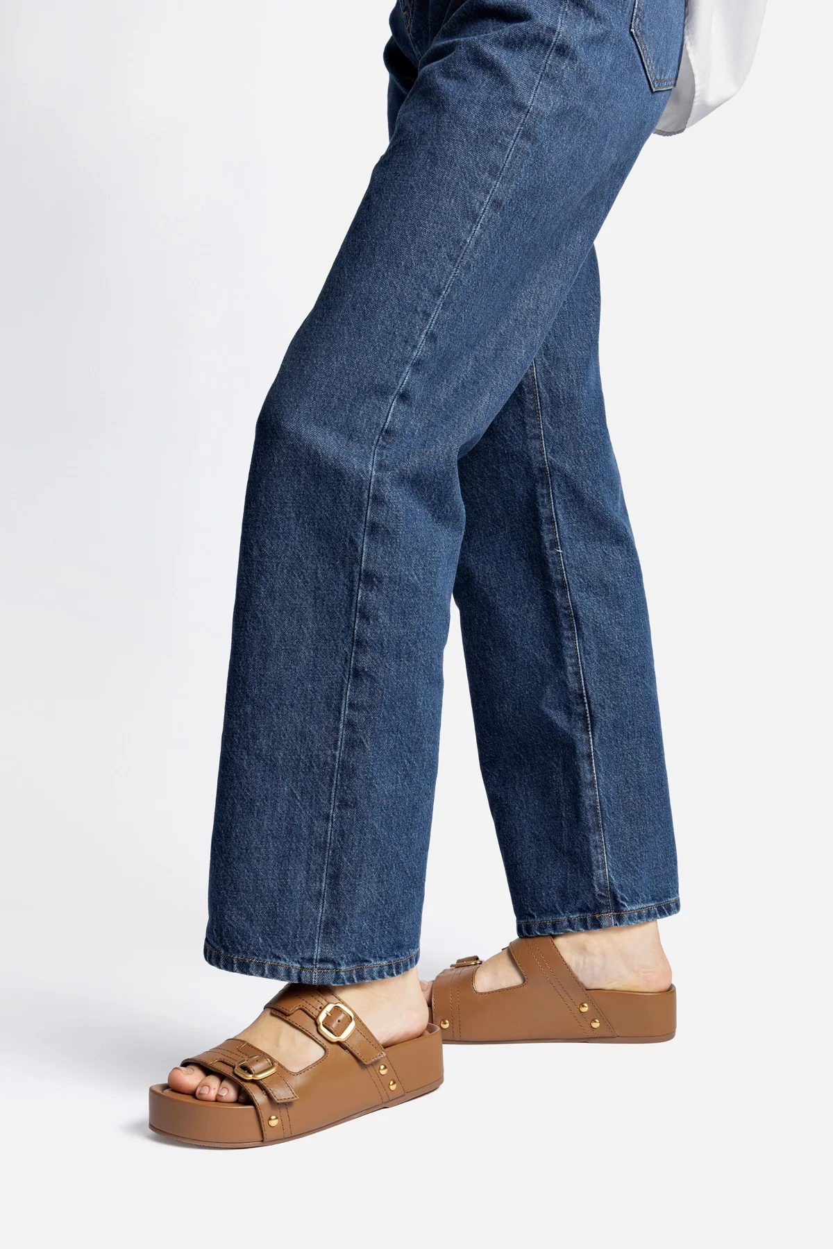Flatform Milan Sport Couro Caramelo - Image 5