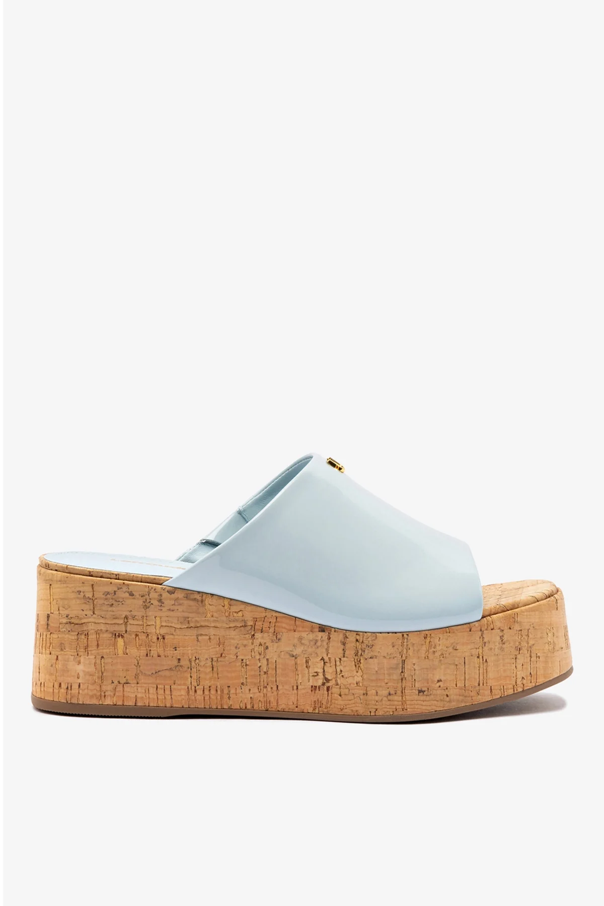 Mule Charli Couro Verniz Azul