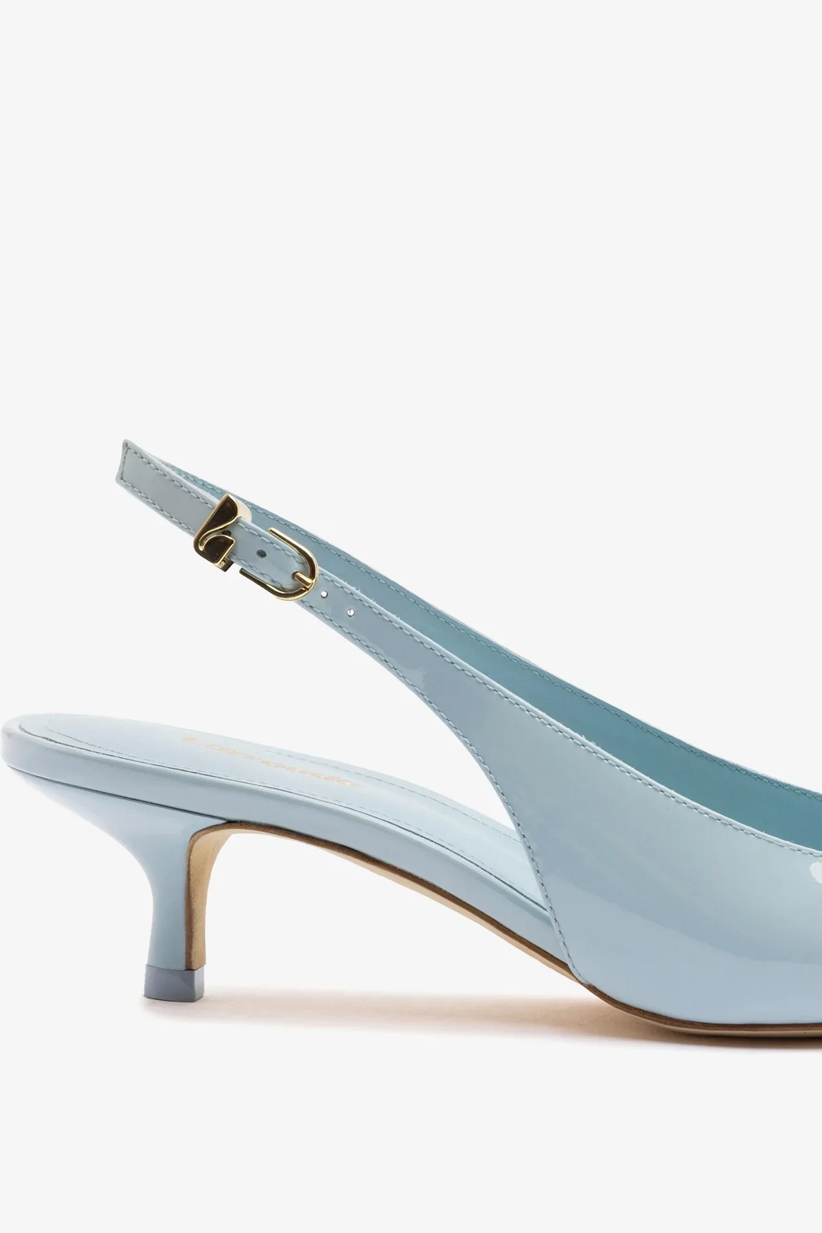 Slingback Nara Couro Verniz Azul e Couro Branco - Image 4