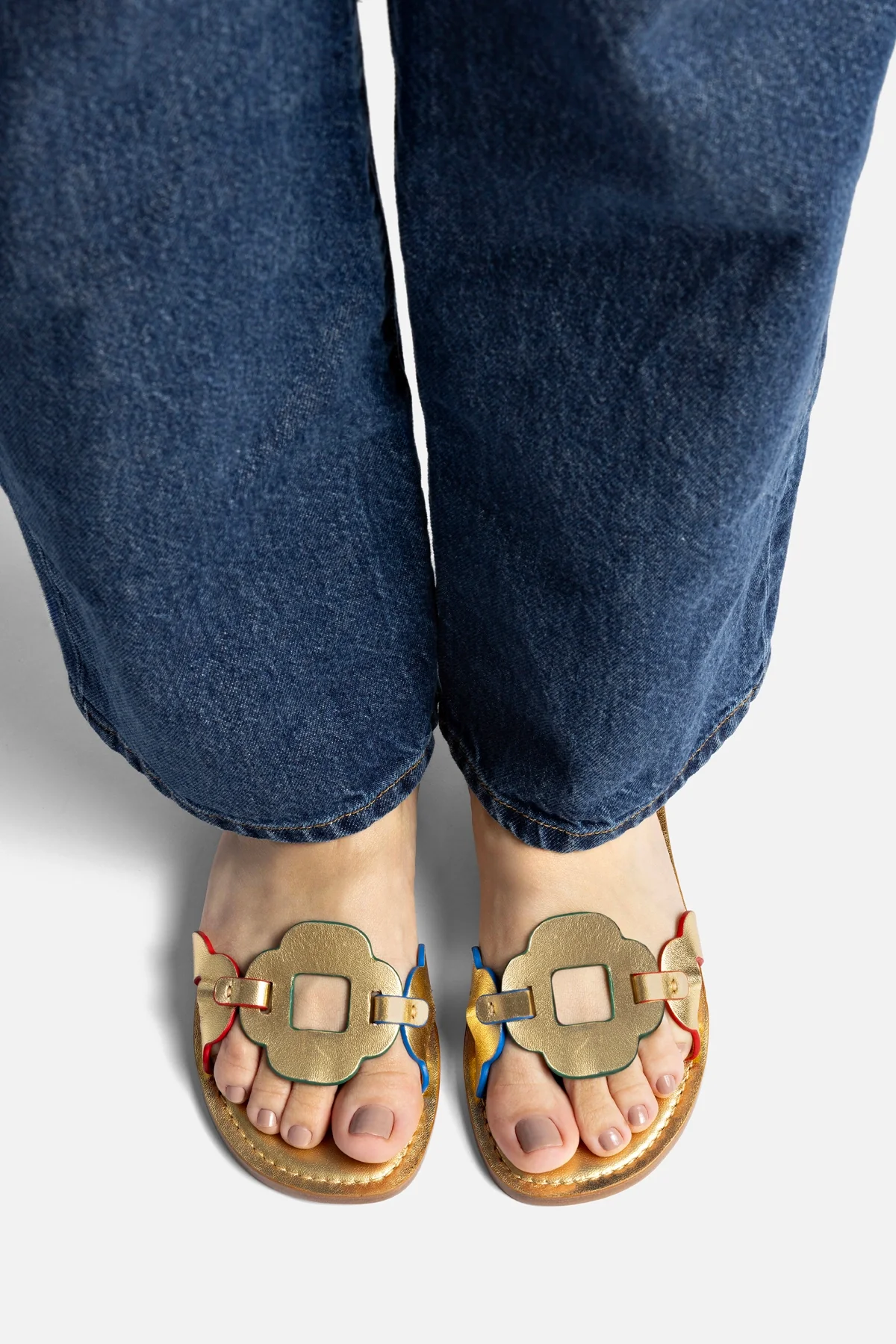 Flat Margherita Couro Dourado - Image 2