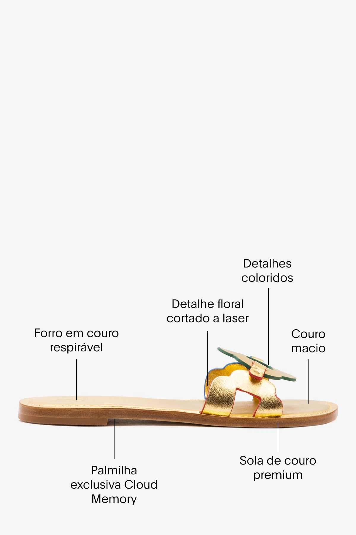 Flat Margherita Couro Dourado - Image 5