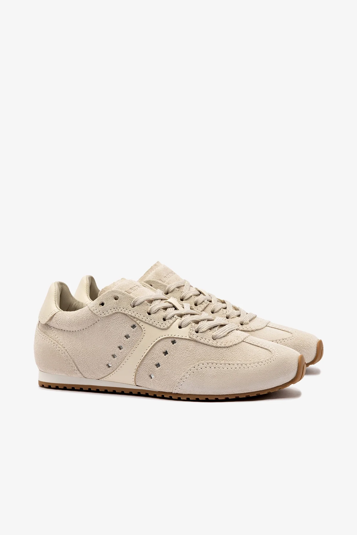 Tênis Stella Camurça Cinza e Couro Off White - Image 3