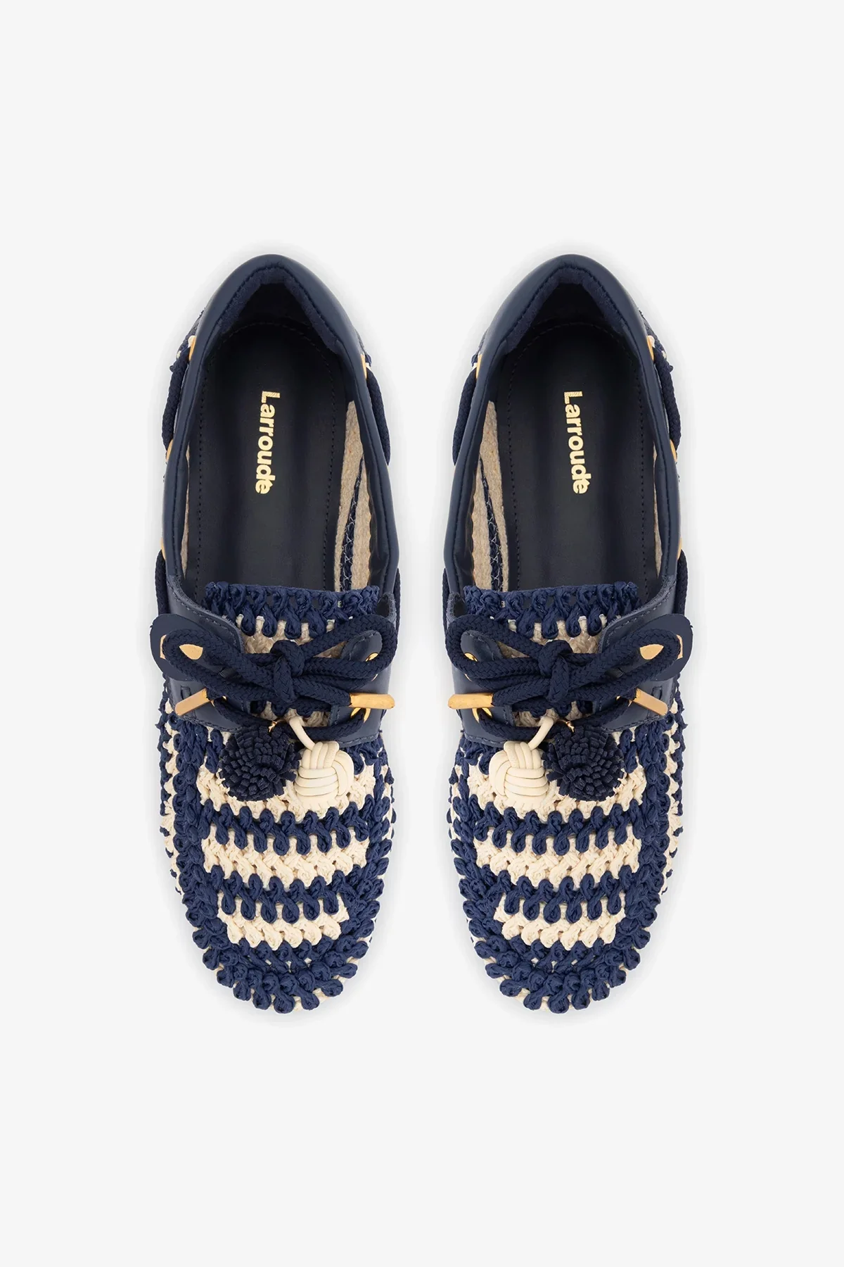 Mocassim Boat Shoe Cyprus Crochê e Couro Azul - Image 7