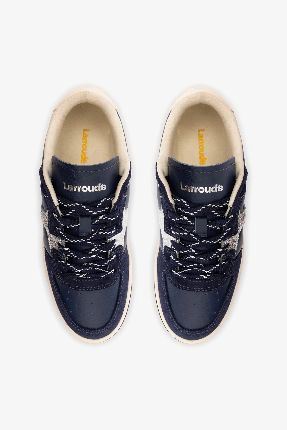 Tênis George Couro Azul, Prateado e Off White - Image 8