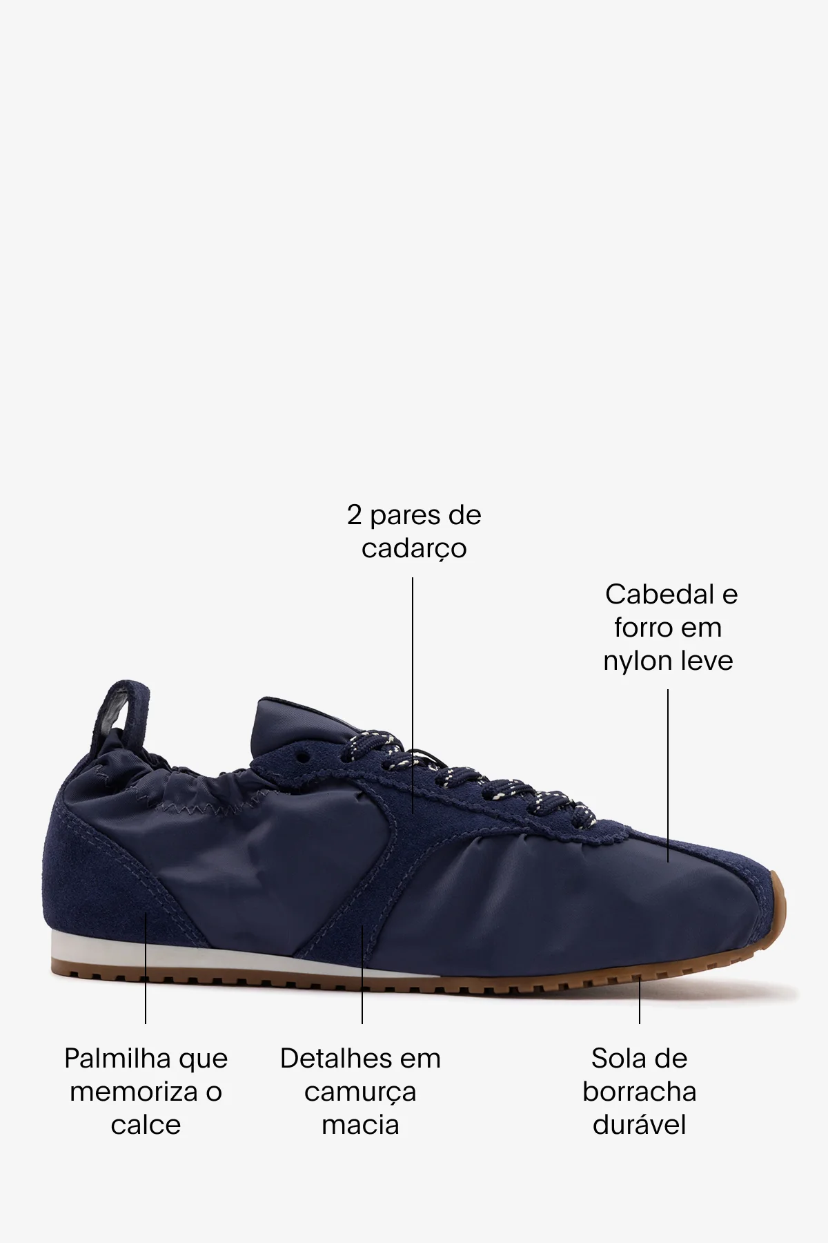 Tênis Stella Lite Nylon e Camurça Azul - Image 6