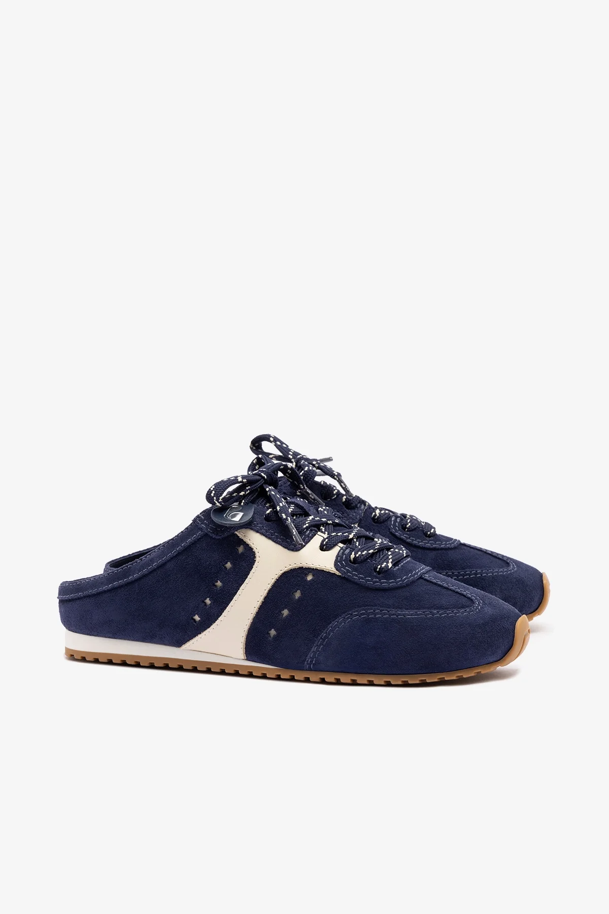 Mule Stella Camurça Azul e Couro Off White - Image 3