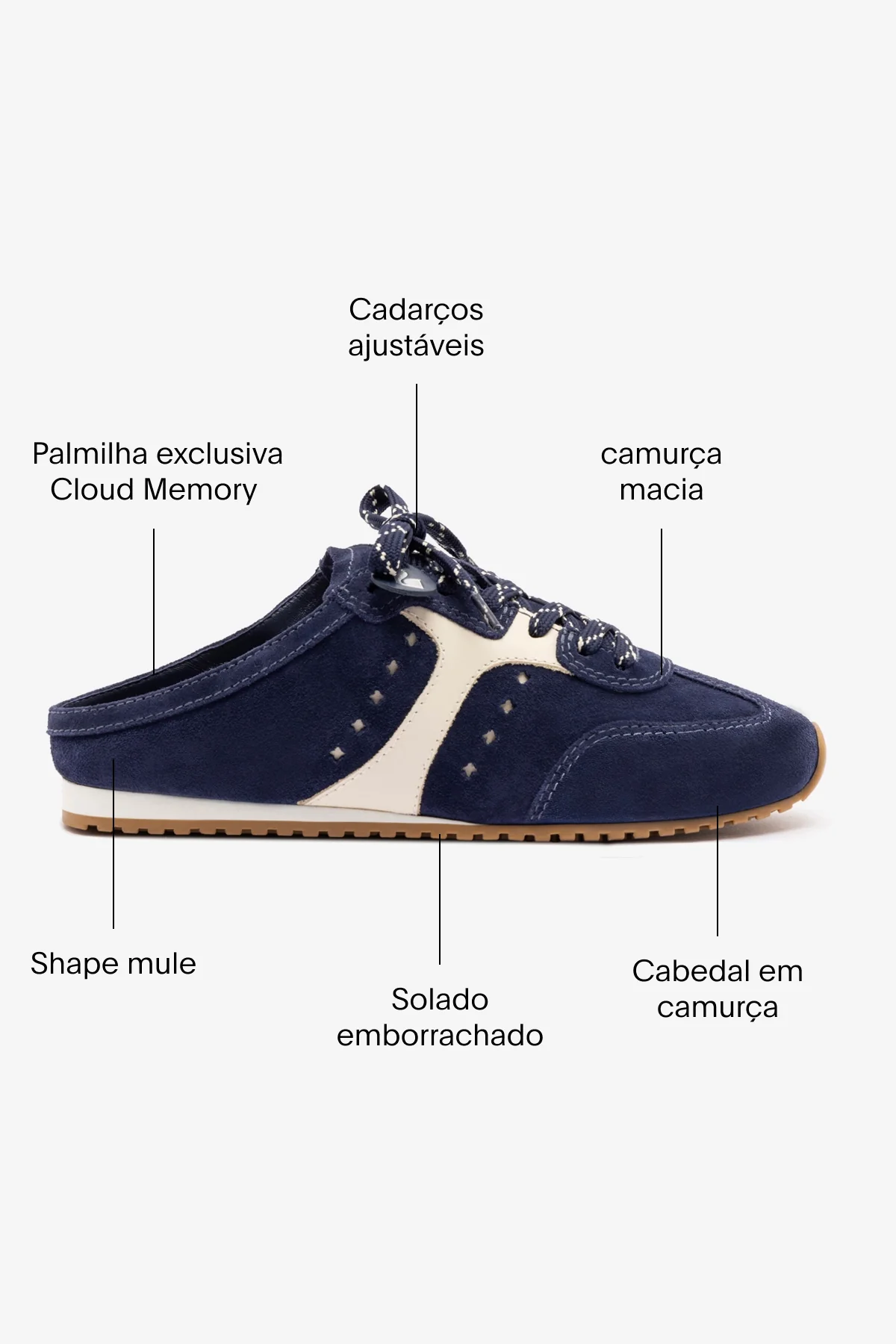 Mule Stella Camurça Azul e Couro Off White - Image 6