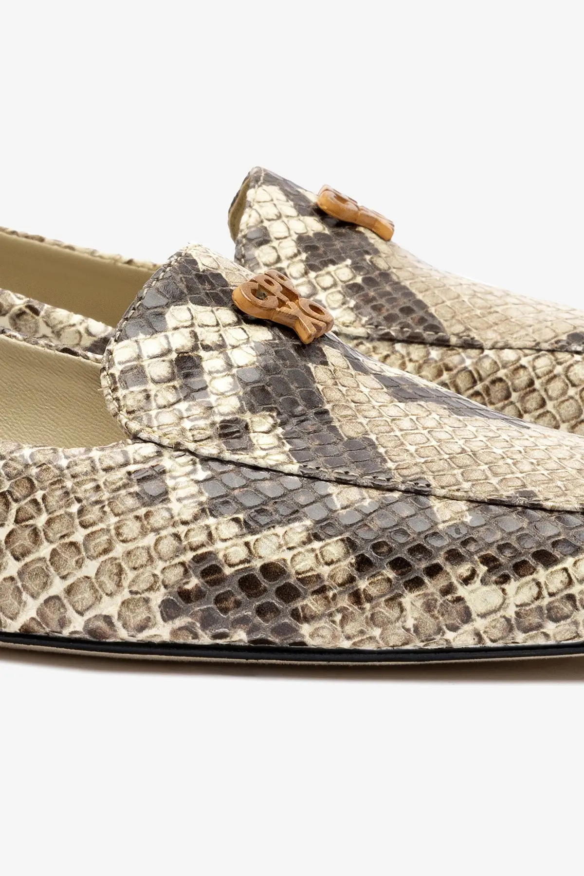 Larroudé x CPPXO: Mocassim Couro Cobra Bege - Image 4