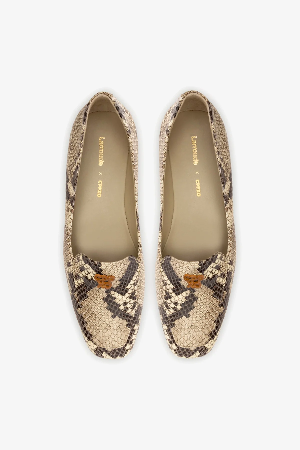 Larroudé x CPPXO: Mocassim Couro Cobra Bege - Image 6