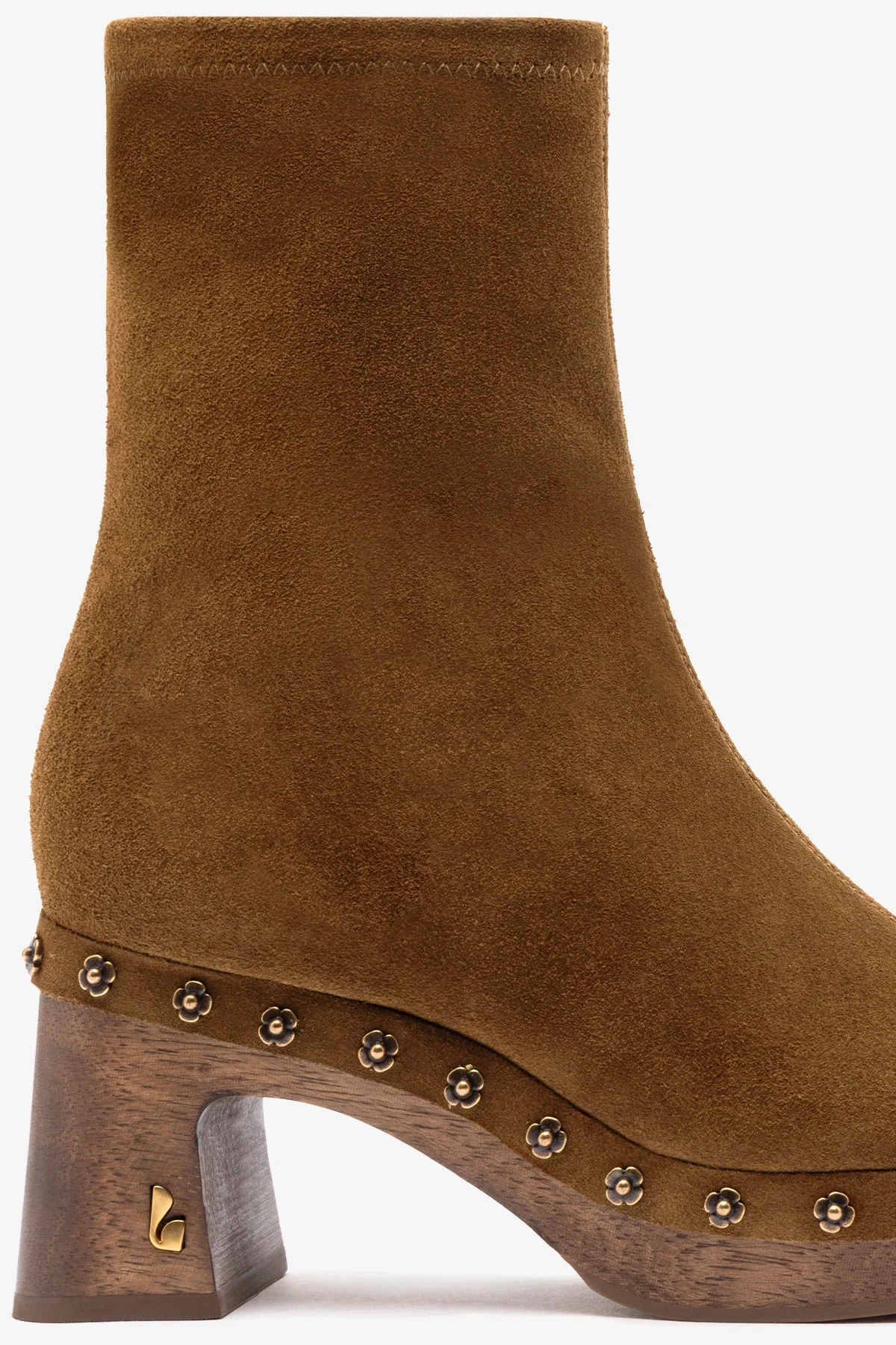 Bota Plataforma Dolly Low Wooden Camurça Marrom - Image 2