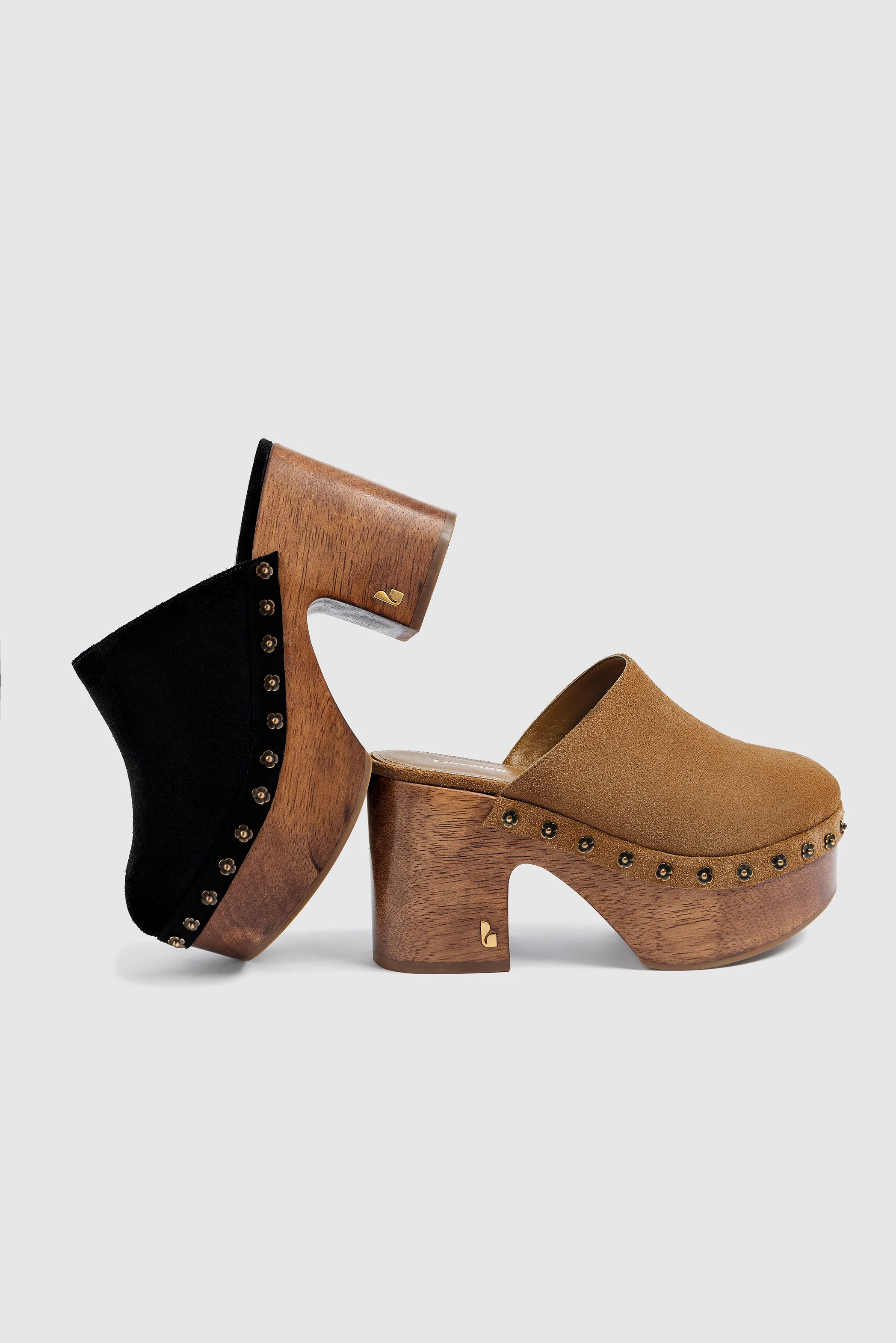 Mule Clog Plataforma Miso Camurça Caramelo - Image 6