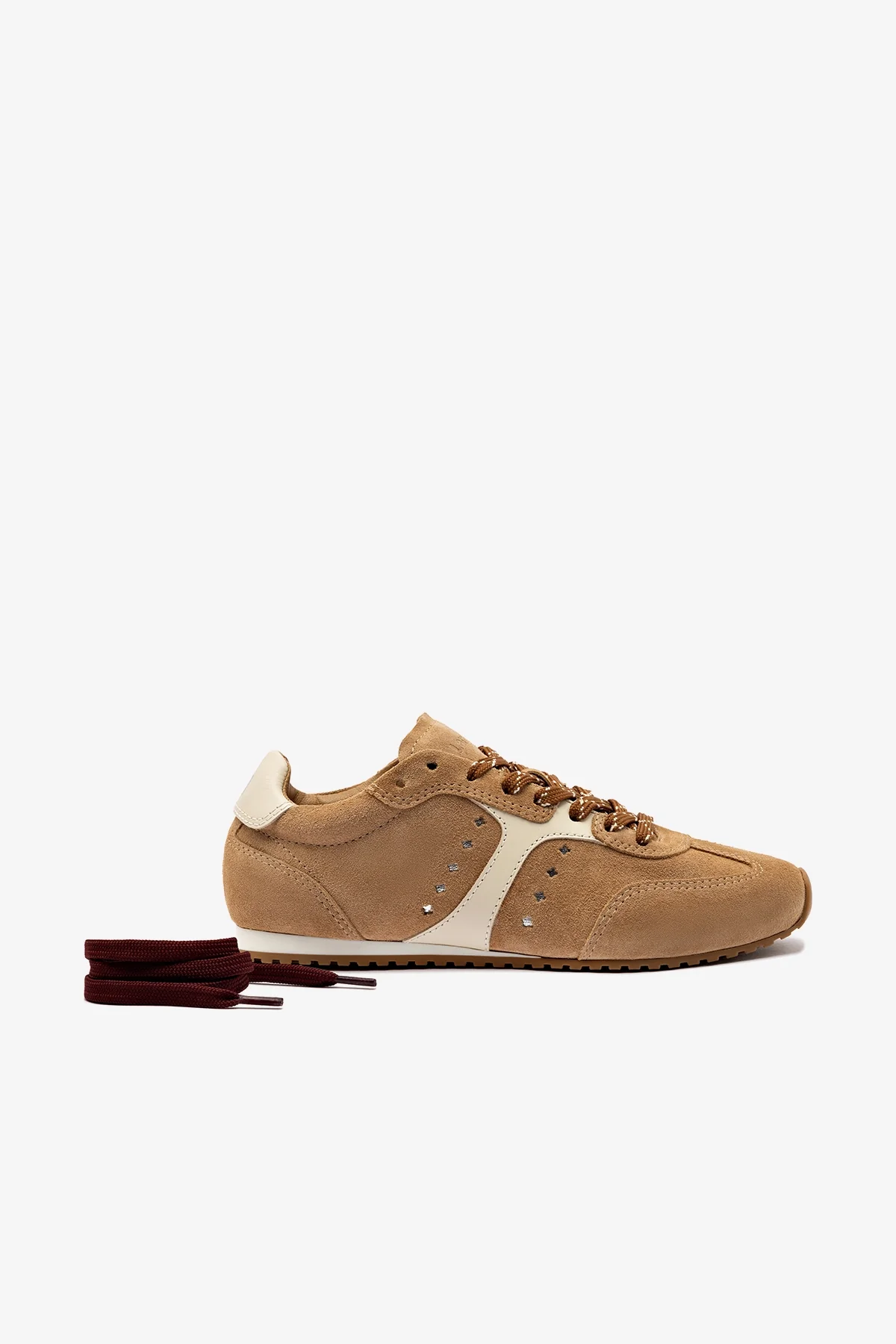 Tênis Stella Camurça Caramelo e Couro Off White - Image 4