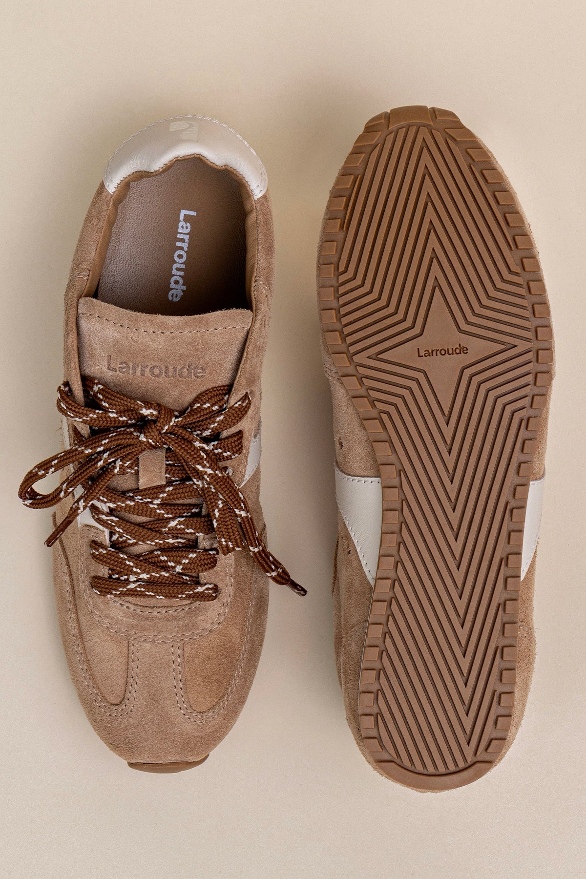 Tênis Stella Camurça Caramelo e Couro Off White - Image 7