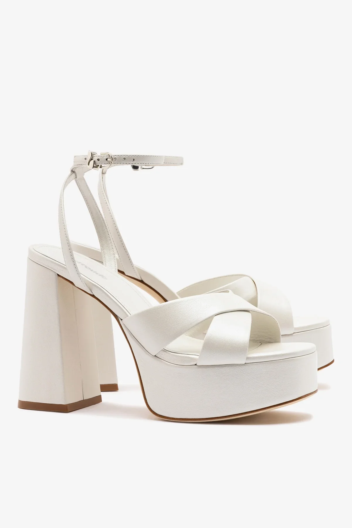 Sandália Plataforma Dolly X Couro Off White - Image 3