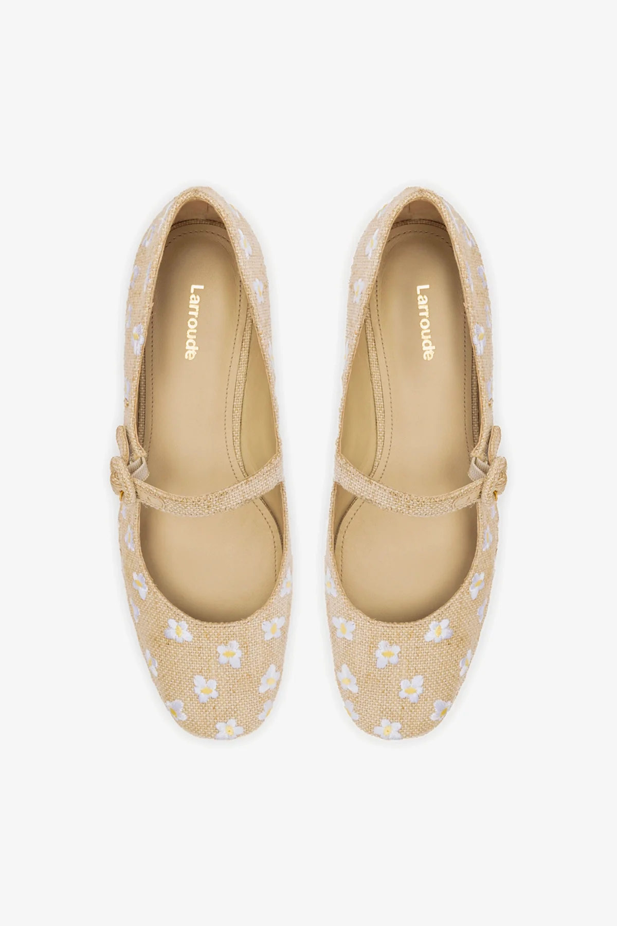 Flatform Blair Linho Natural e Bordado Floral - Image 6