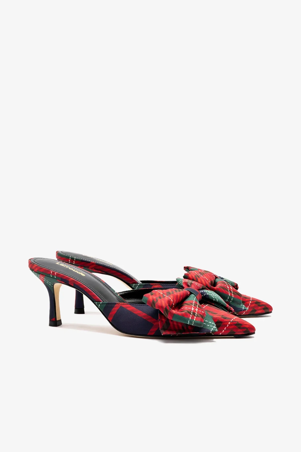 Mule Elle Mini Cetim Estampado Verde e Vermelho - Image 3