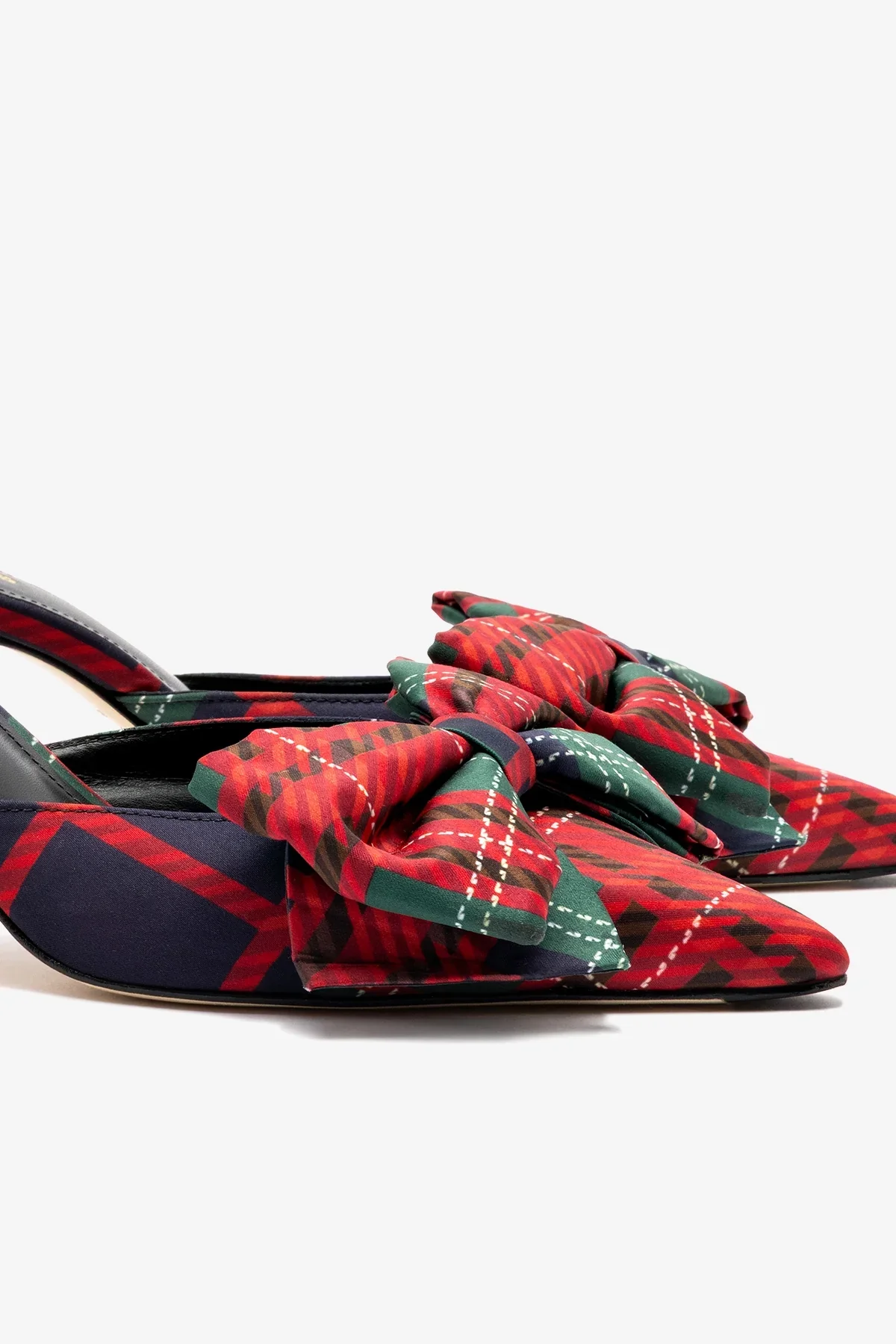 Mule Elle Mini Cetim Estampado Verde e Vermelho - Image 4