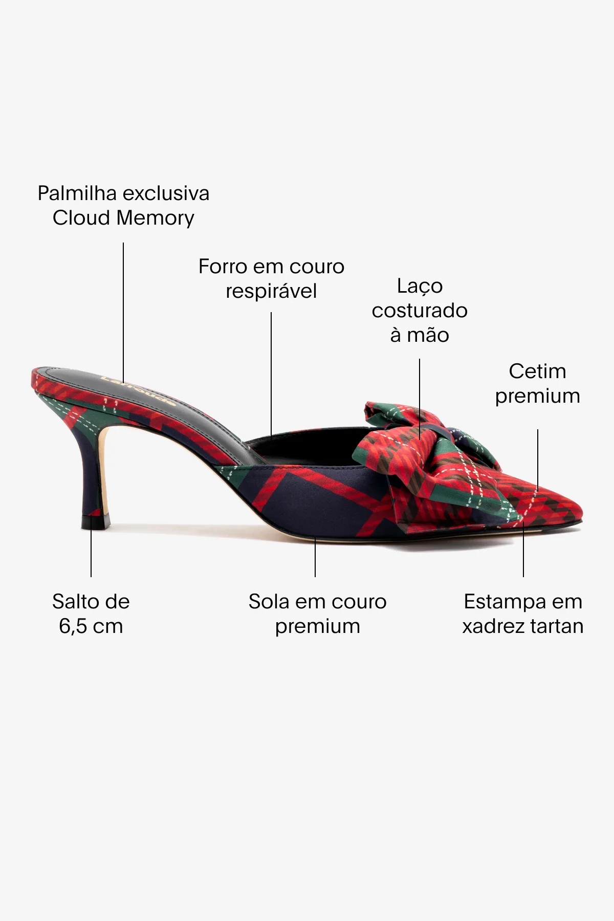 Mule Elle Mini Cetim Estampado Verde e Vermelho - Image 5