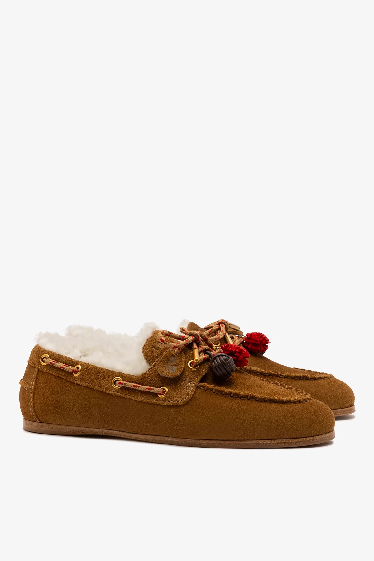 Mocassim Boat Shoe Cyprus Camurça Marrom e Lã Natural - Image 3