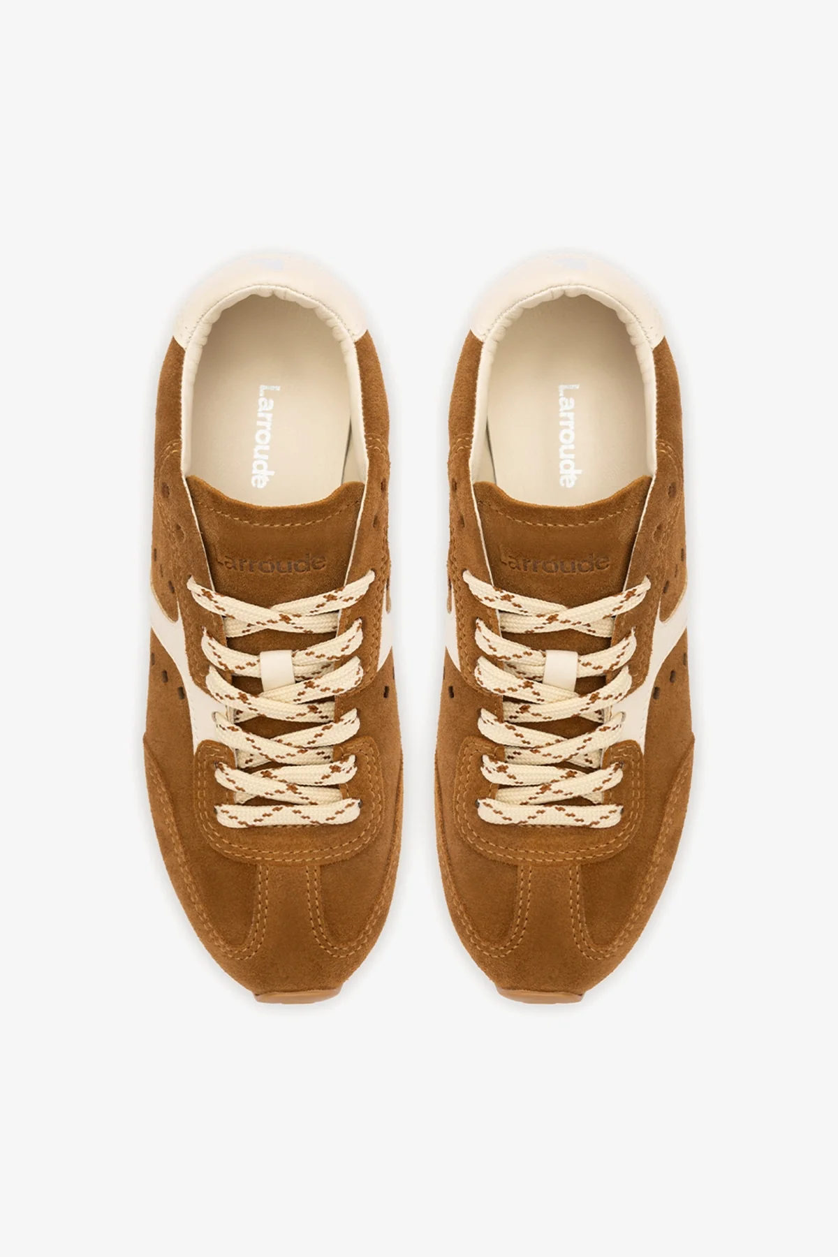 Tênis Stella Camurça Marrom e Couro Off White - Image 7