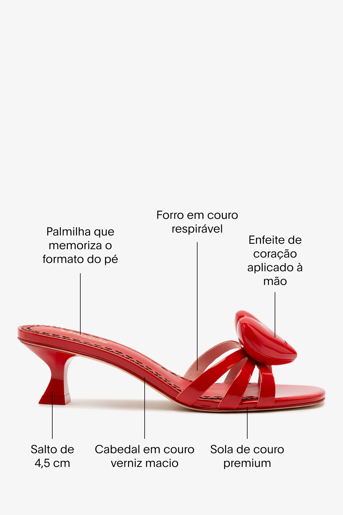 Mule Amore Couro Verniz Vermelho - Image 5