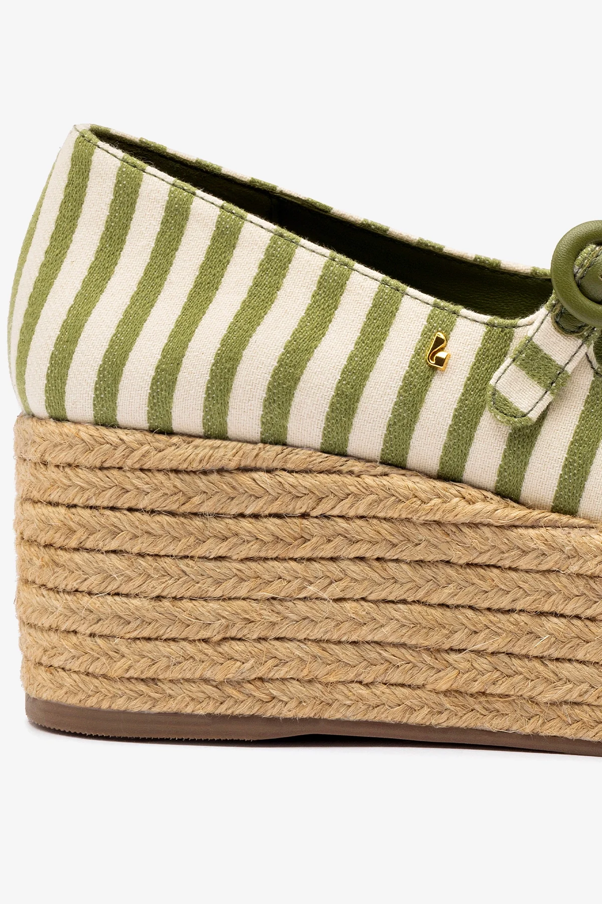 Flatform Blair Lona Listrada Verde e Natural - Image 4