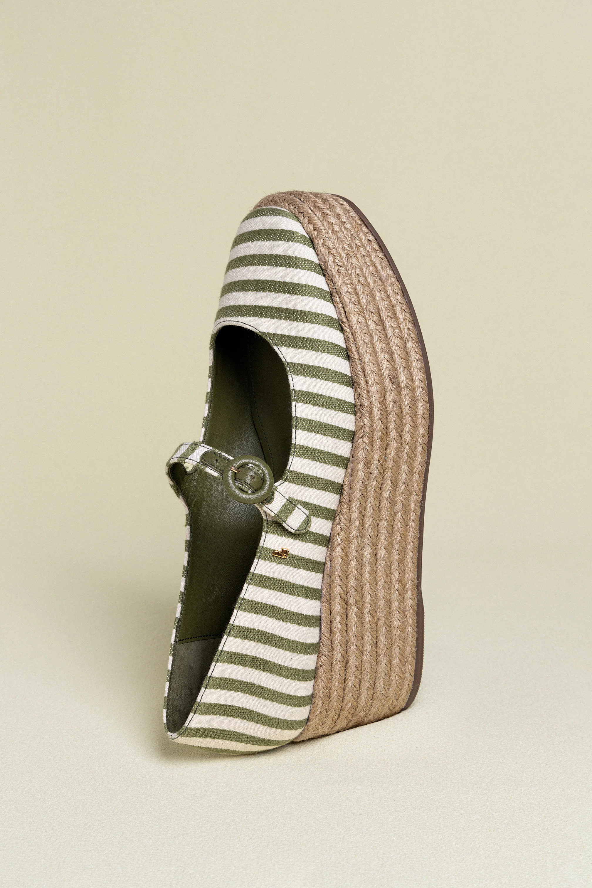 Flatform Blair Lona Listrada Verde e Natural - Image 6