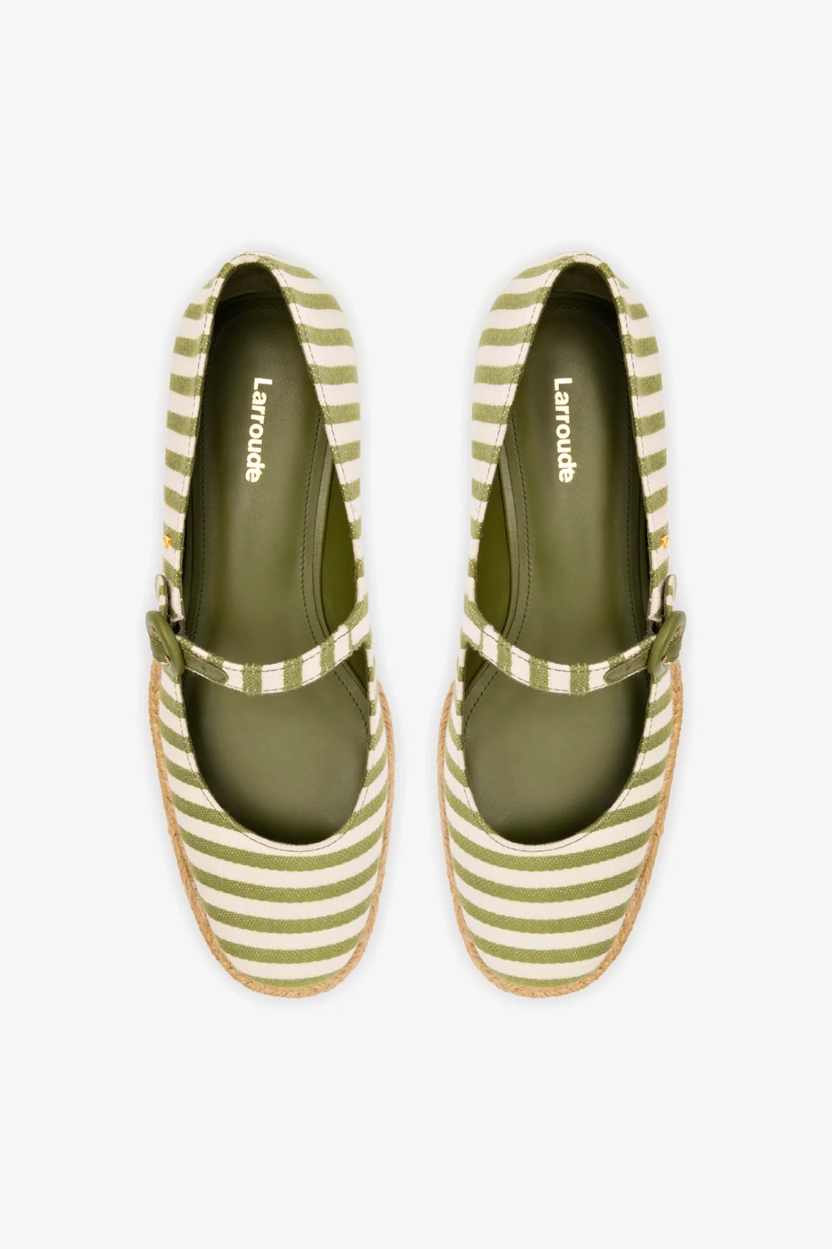 Flatform Blair Lona Listrada Verde e Natural - Image 7