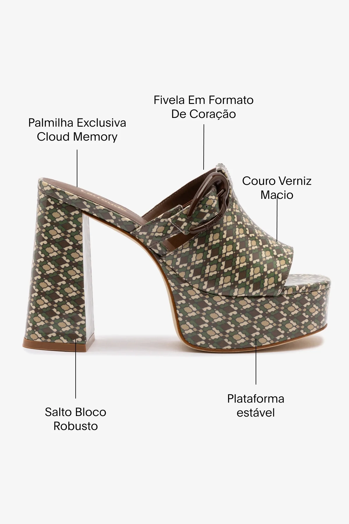 Mule Dolly Verona Couro Verniz Estampado Verde - Image 5