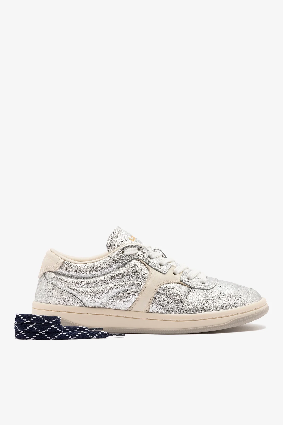 Tênis George Couro Prateado e Off White - Image 4