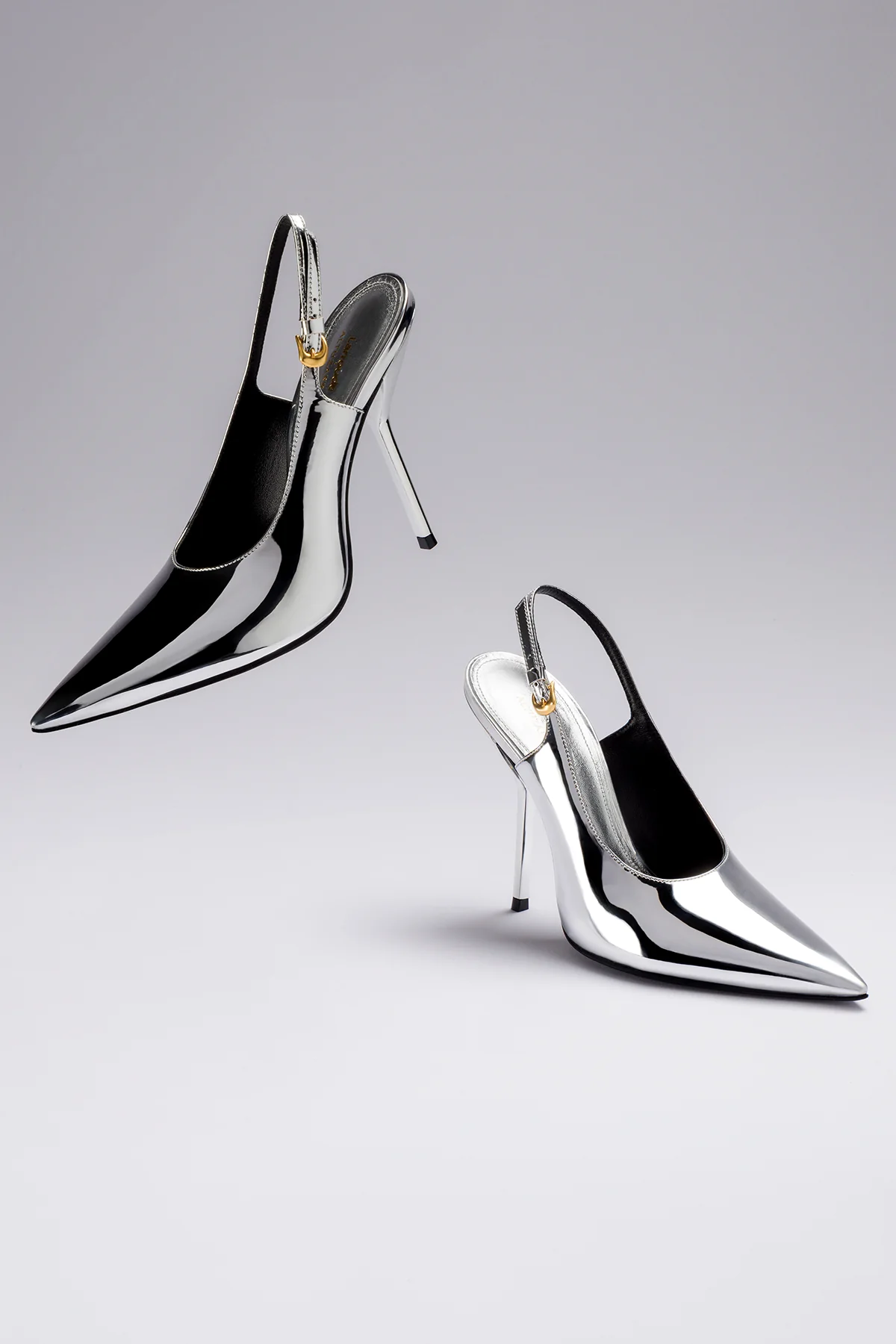 Larroudé x Altuzarra: Slingback Espelhado Prateado - Image 6
