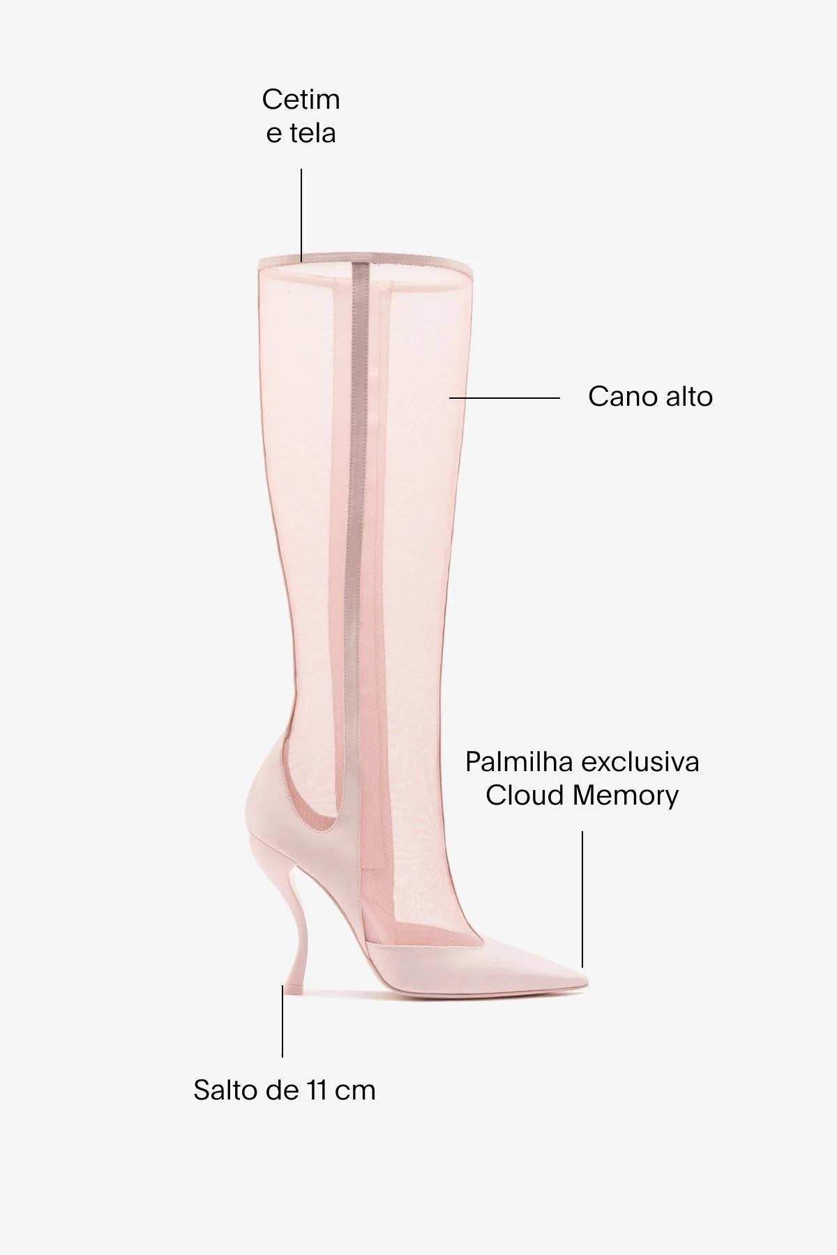Larroudé By Nicolò B.: Bota Zuzu Cetim e Tela Rosa - Image 5