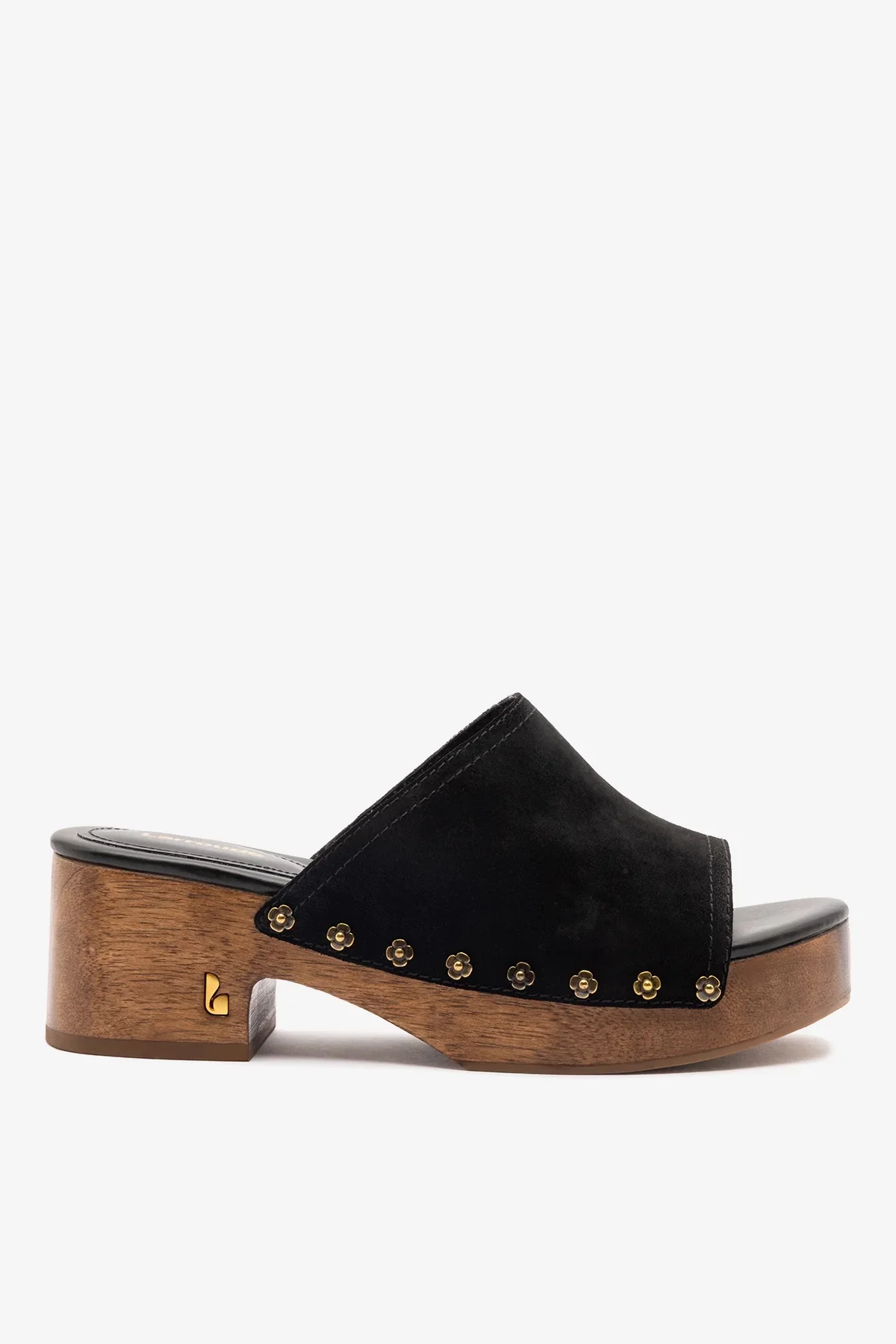 Mule Plataforma Willow Camurça Preto