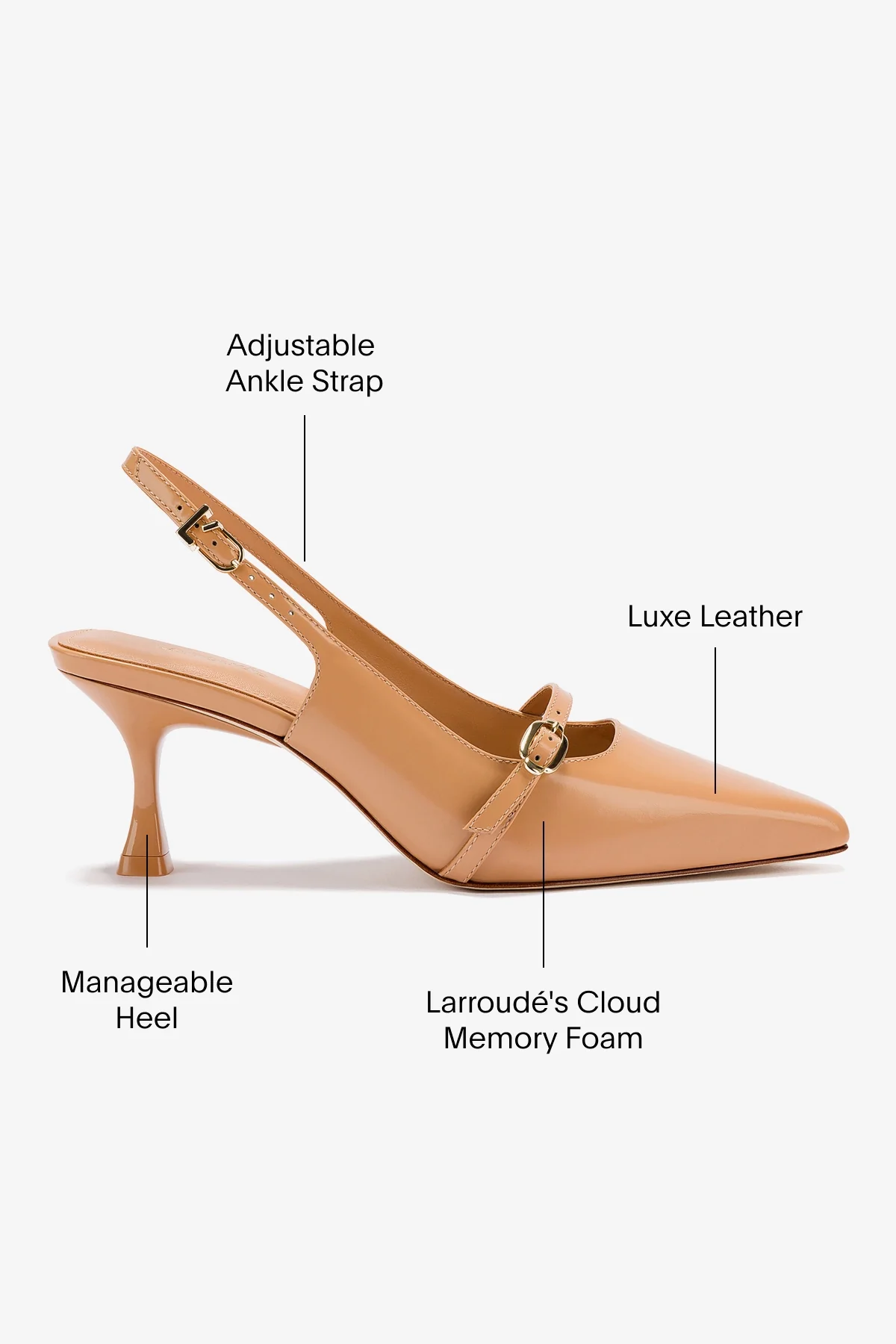 Slingback Ines Couro Bege - Image 5