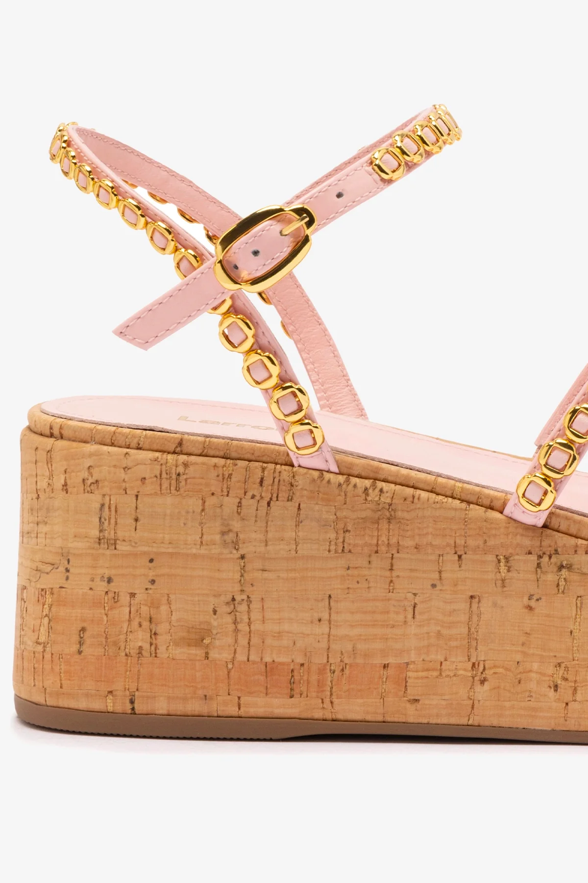 Flatform Gio Milanina Couro Verniz Rosa e Cortiça - Image 4